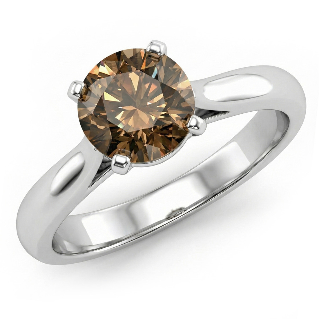 Fancy Brown Diamond Solitaire Engagement Ring