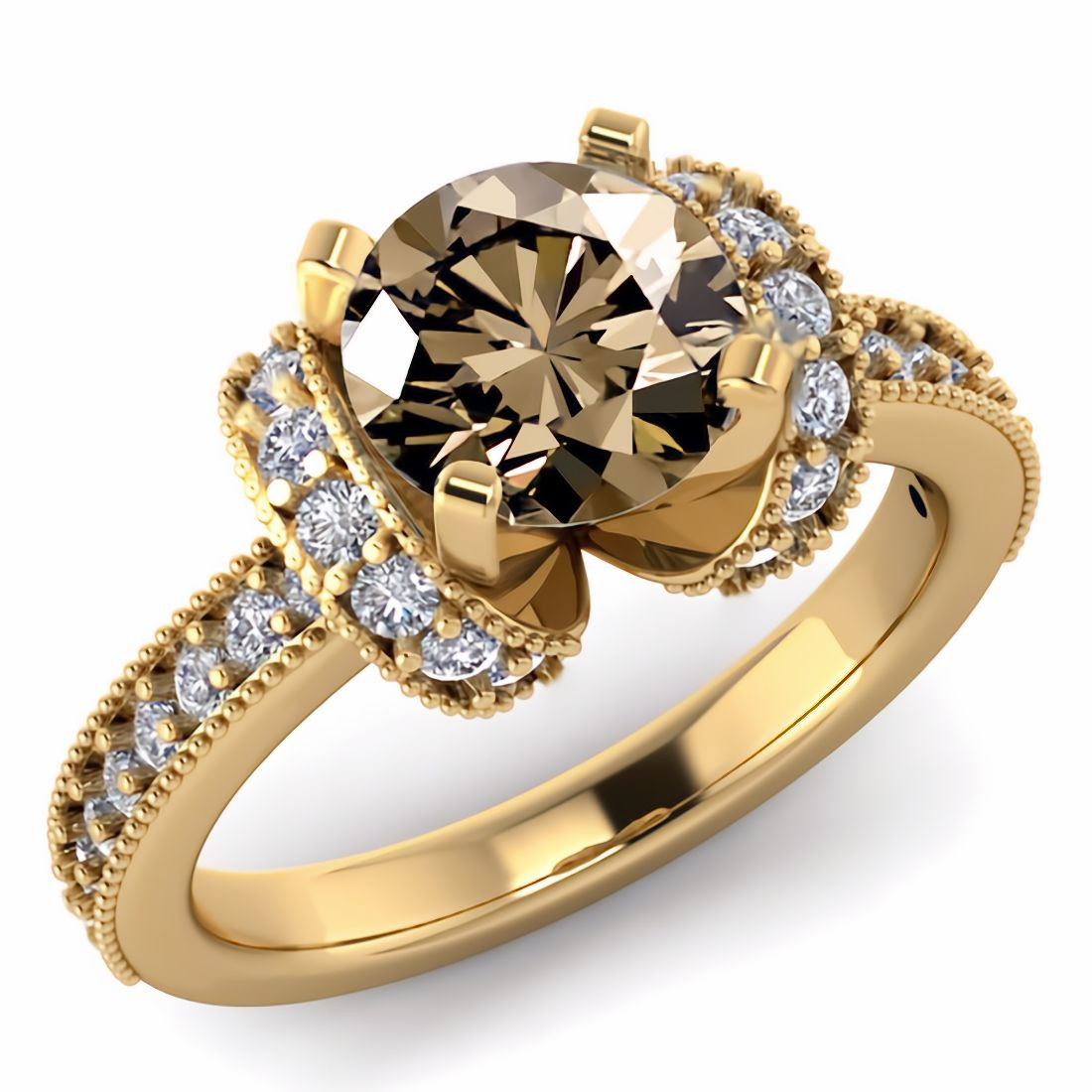 Fancy-Brown Diamond Engagement Ring 14k Yellow Gold