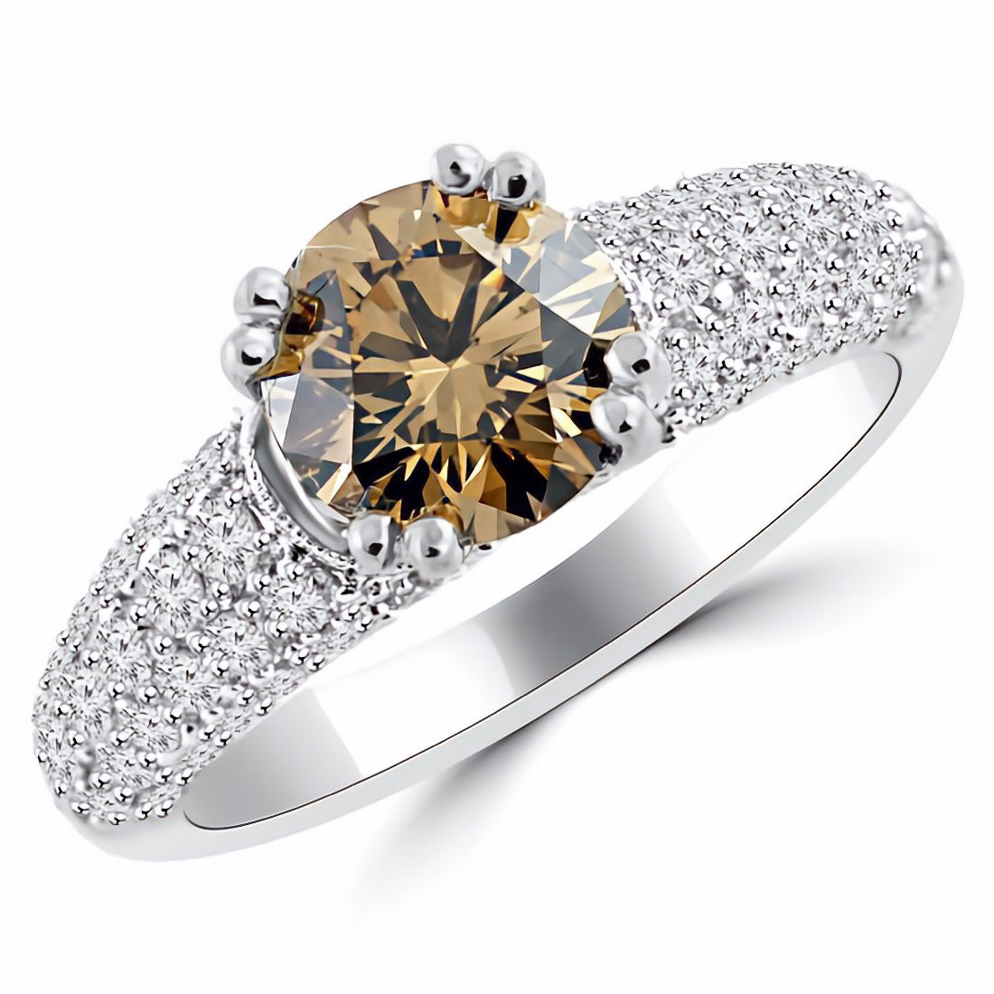 1/2 0.5 Carat 18K Rose Gold Round Brown Diamond 4 Prong Solitaire Diamond  Engagement Ring (AAA Quality) | Amazon.com