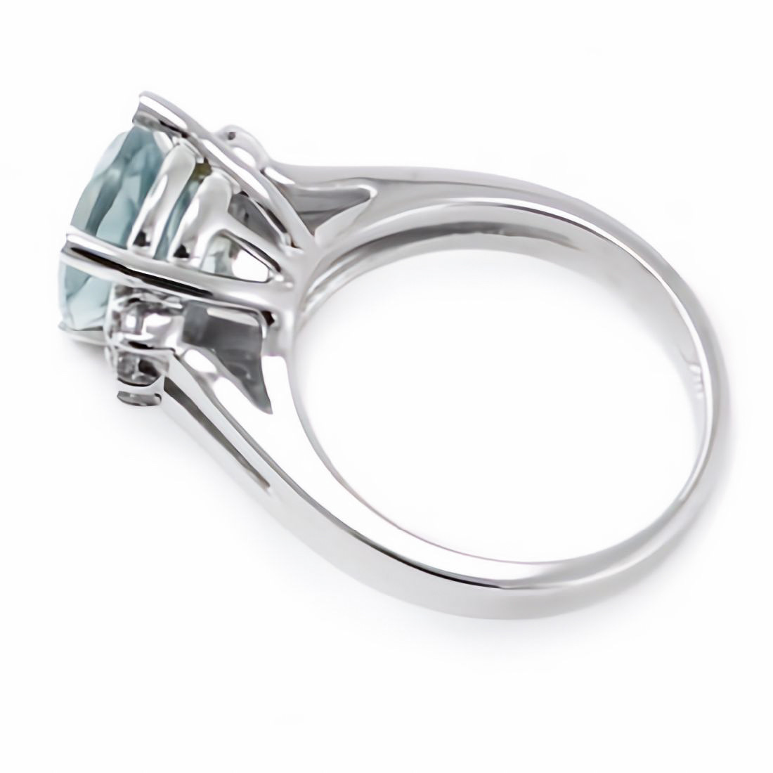 3 Carat Pear-Shape Aquamarine & Diamond Engagement Ring