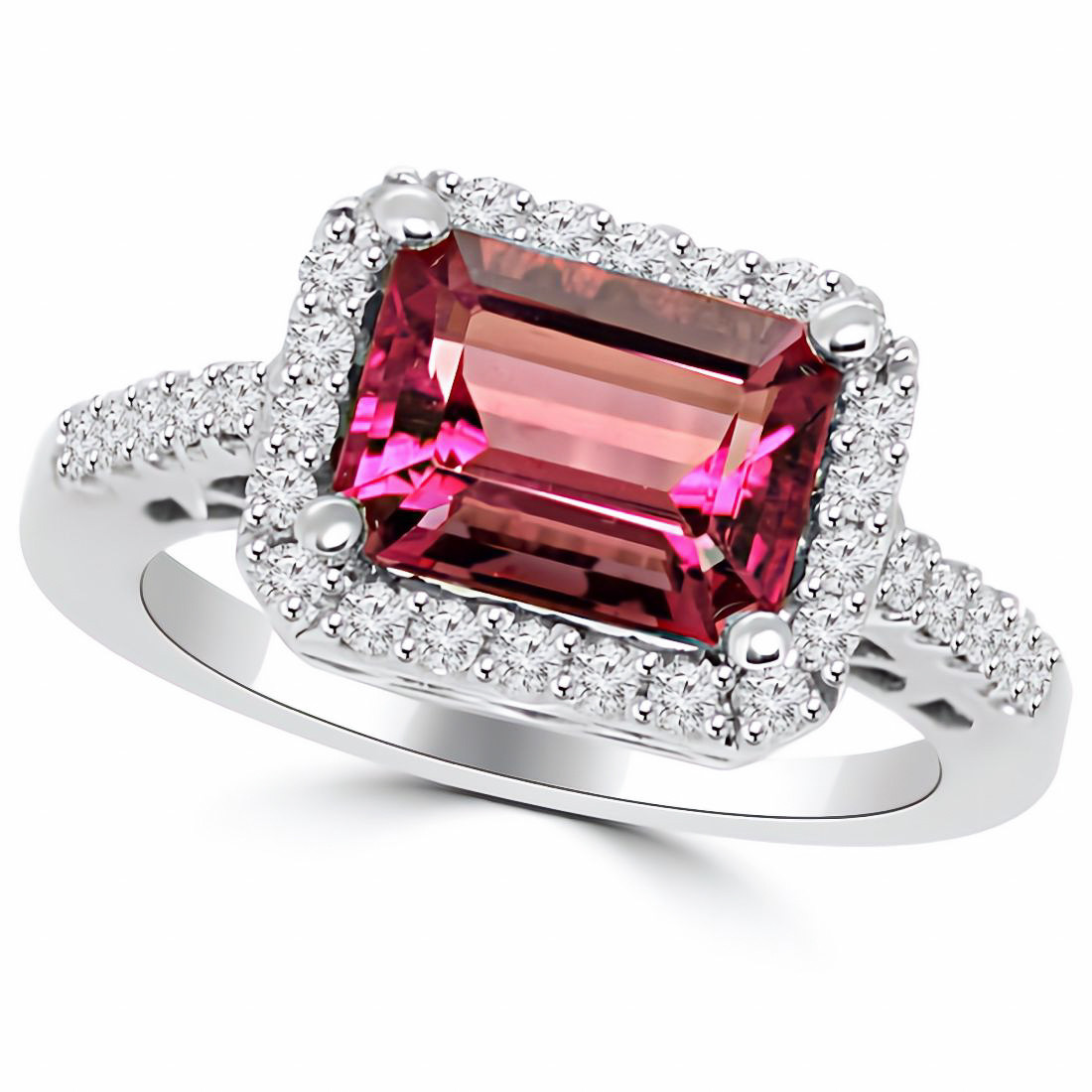 4.09 Carat Pink Tourmaline & Diamond Contemporary 18ct Gold Ring – Imperial  Jewellery