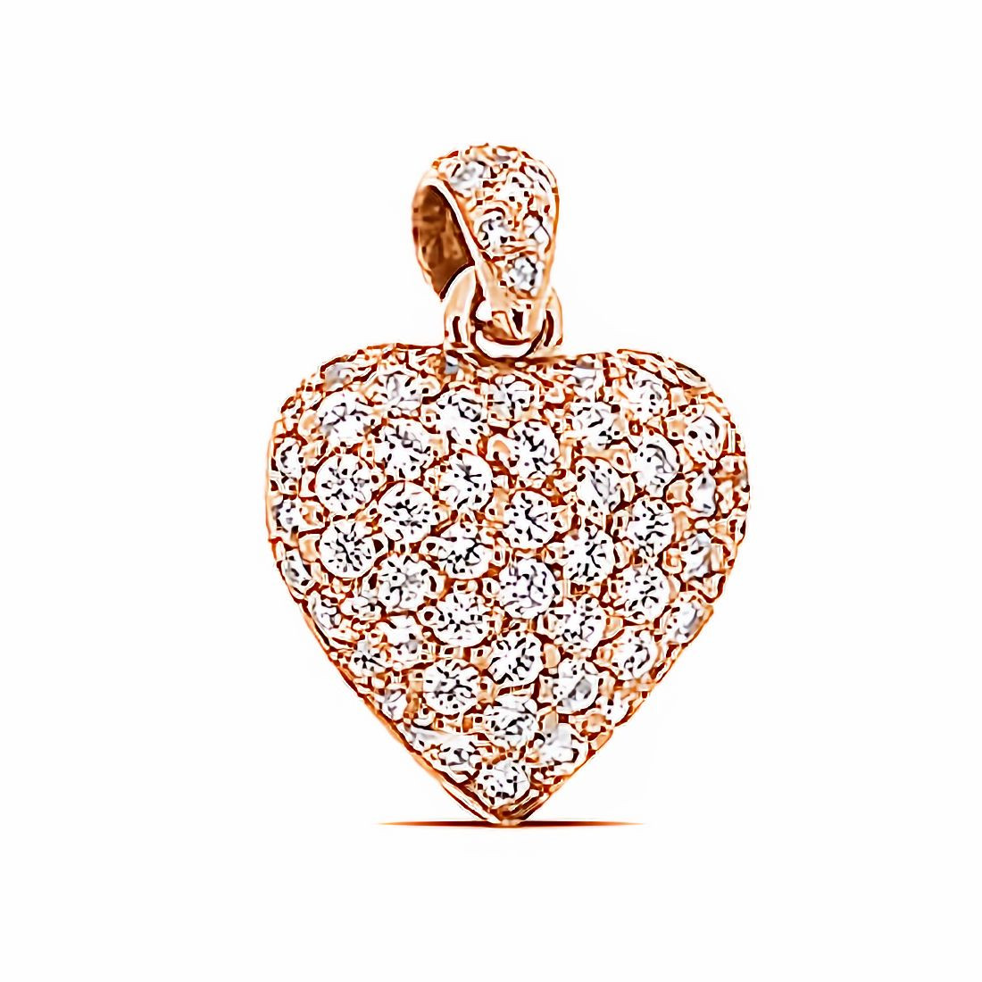 Louis Vuitton Pave Diamond Necklace Pendant 18K Rose Gold 0.05