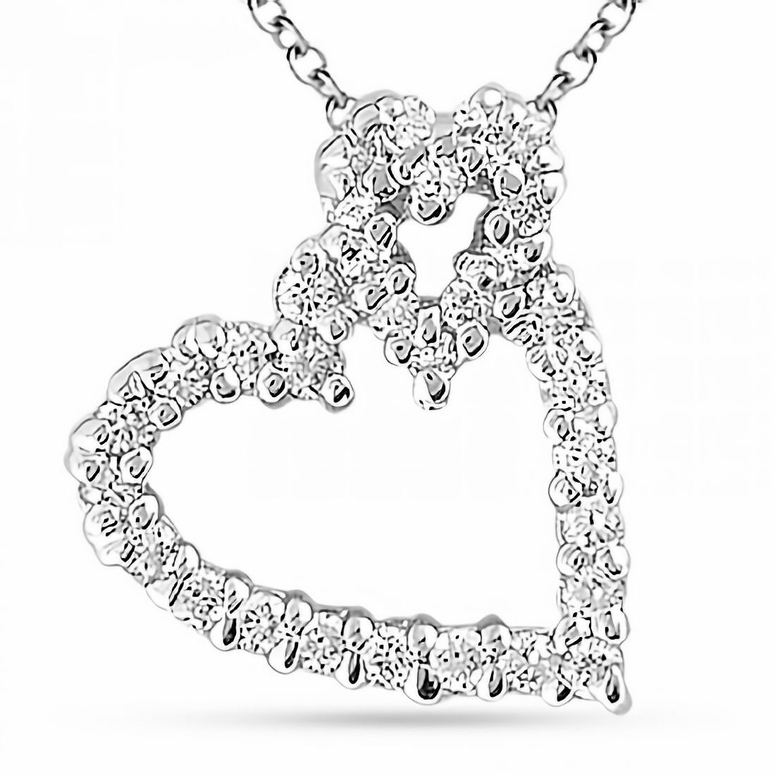 Diamond Heart Mother and Baby Necklace Pendant