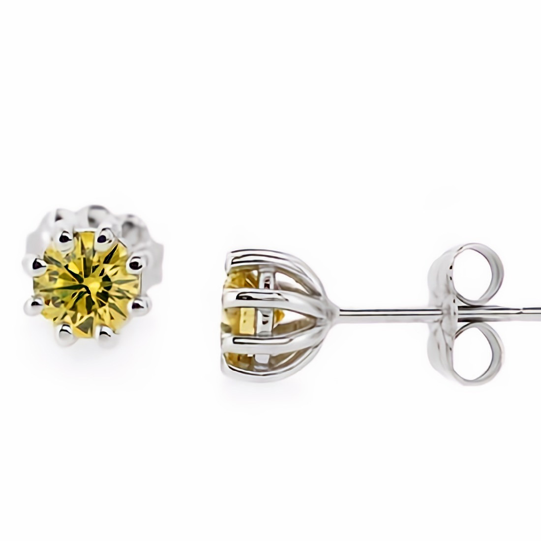 1.08 Ct Stud Earrings Cushion Cut Fancy Light Yellow Diamond 14k Yellow  Gold – St. John's Institute (Hua Ming)