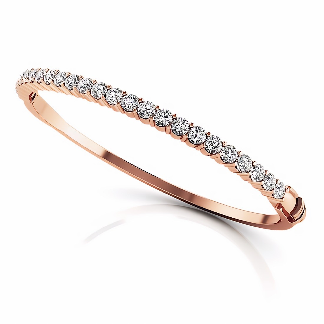 Buy 18k Rose Gold Diamond Bangle Bracelet / Mix Shape Diamond Hinged Bangle  / Wedding Diamond Bracelet / Gold Dainty Stacking Bracelet for Woman Online  in India - Etsy
