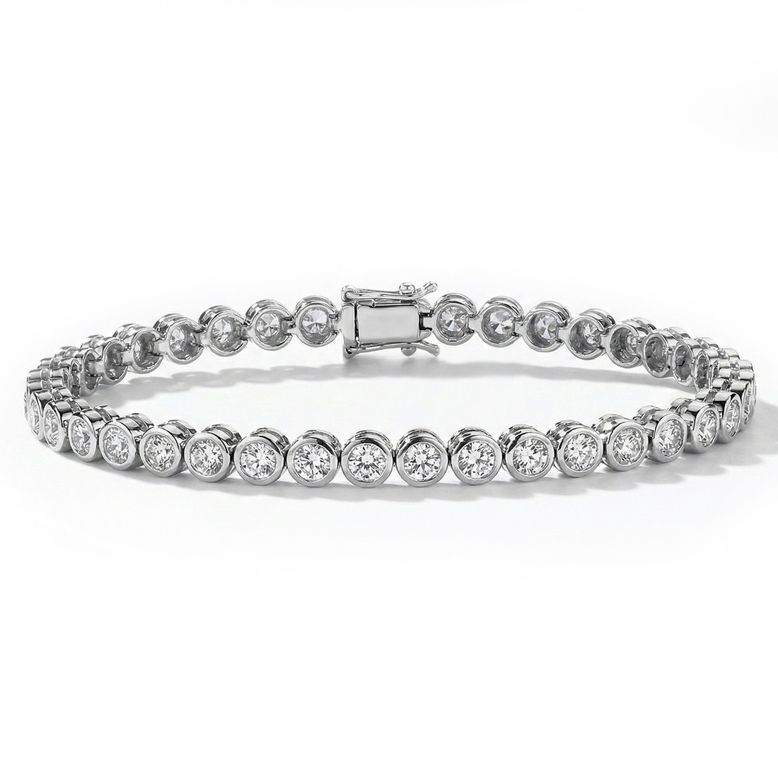 2 Carat Bezel-Set Natural Diamond Eternity Tennis Bracelet