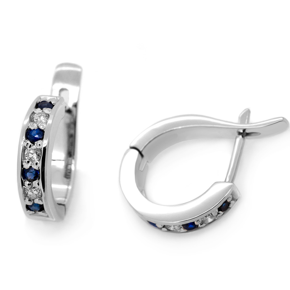 18K White Gold Estate Sapphire and Diamond Earrings – Long's Jewelers