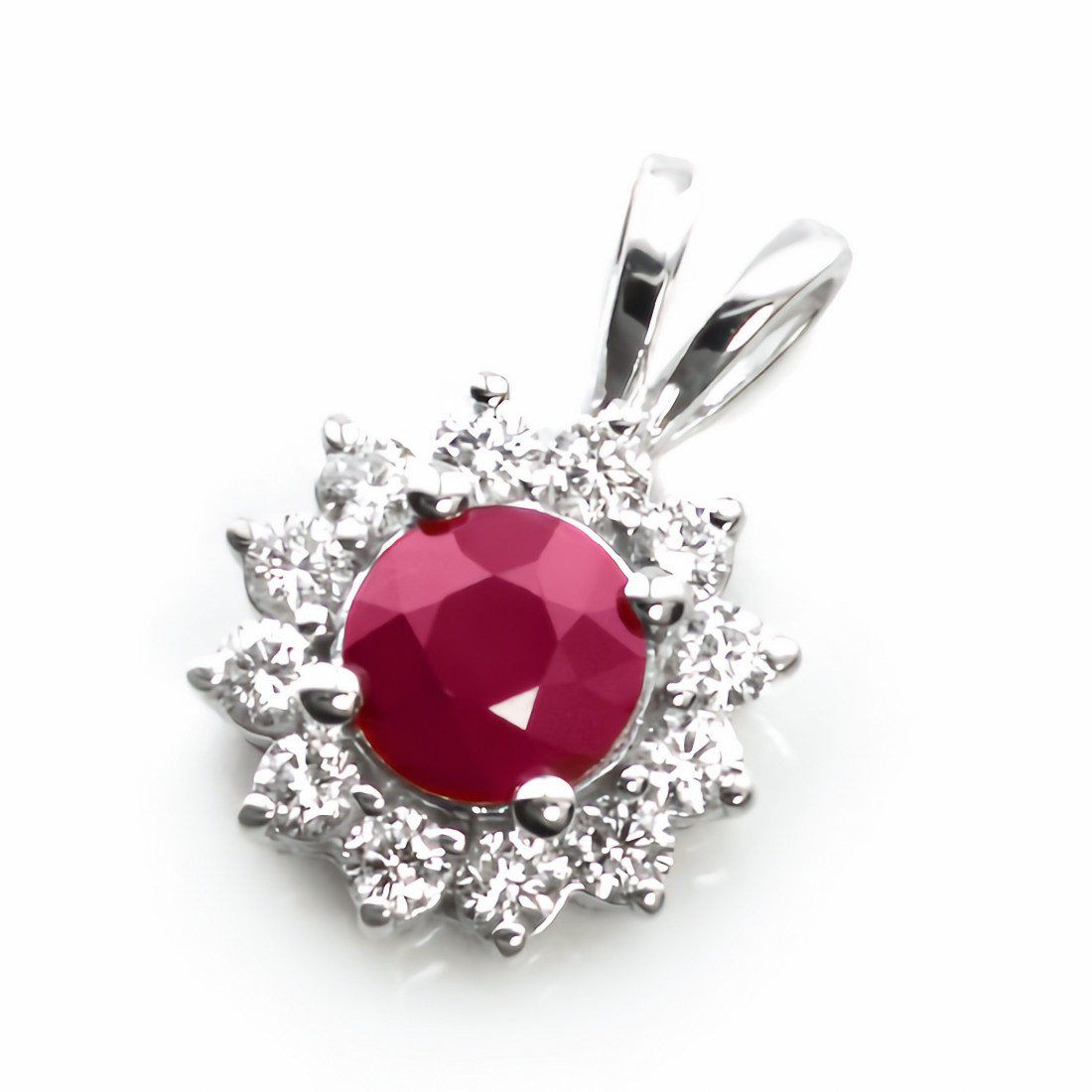 925 Silver Red Ruby Locket In Pear Shape