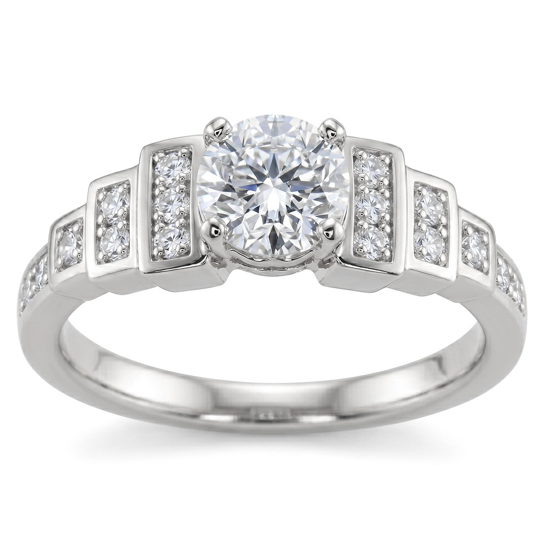 Unique Pyramid Diamond Engagement Ring Setting
