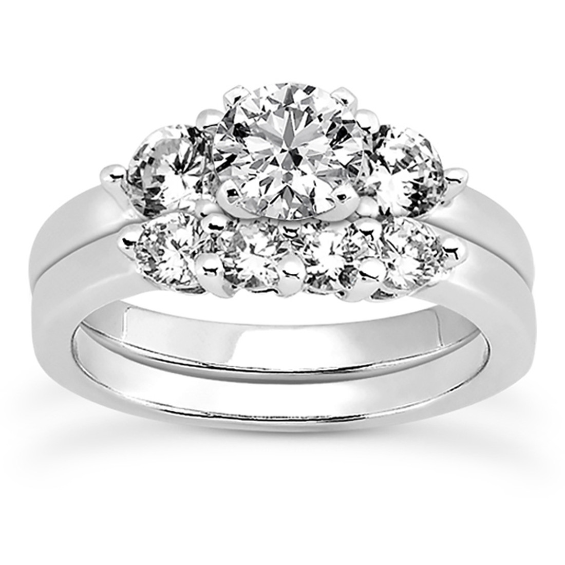 Platinum New Flush Fit 3 Stone Oval Engagement Ring Setting – Long's  Jewelers