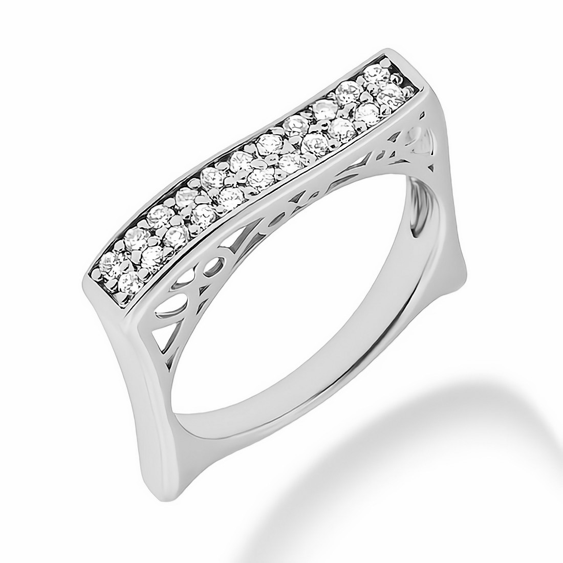 140 Oval Solitaire South Africa Diamond Pavé Ring that takes wedding band.  | : Cape Diamonds