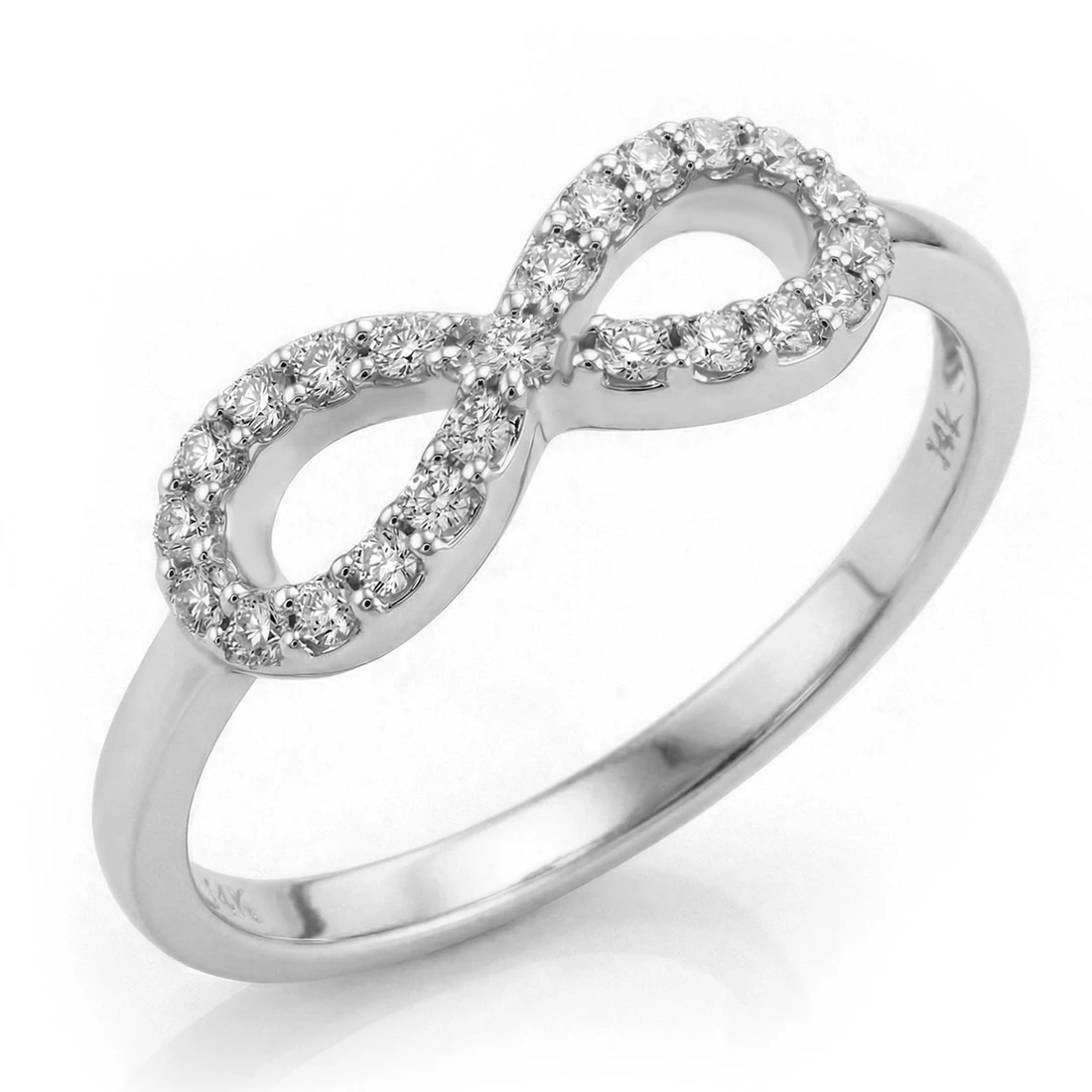 Diamond Infinity Promise / Cocktail Ring 14k White Gold