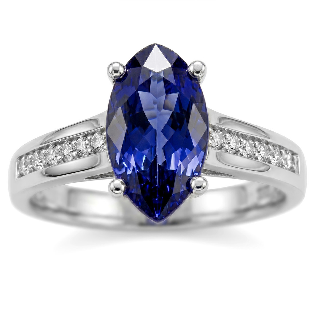 Marquise Cut Tanzanite Diamond Engagement Ring