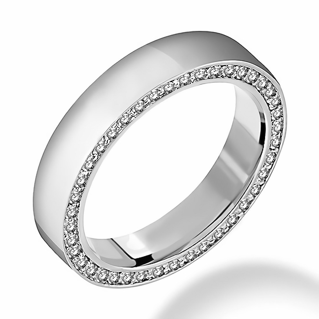 Tungsten Wedding Band, CZ Diamond Ring, Comfort Fit, Anniversary Ring|  RingMen Jewelry