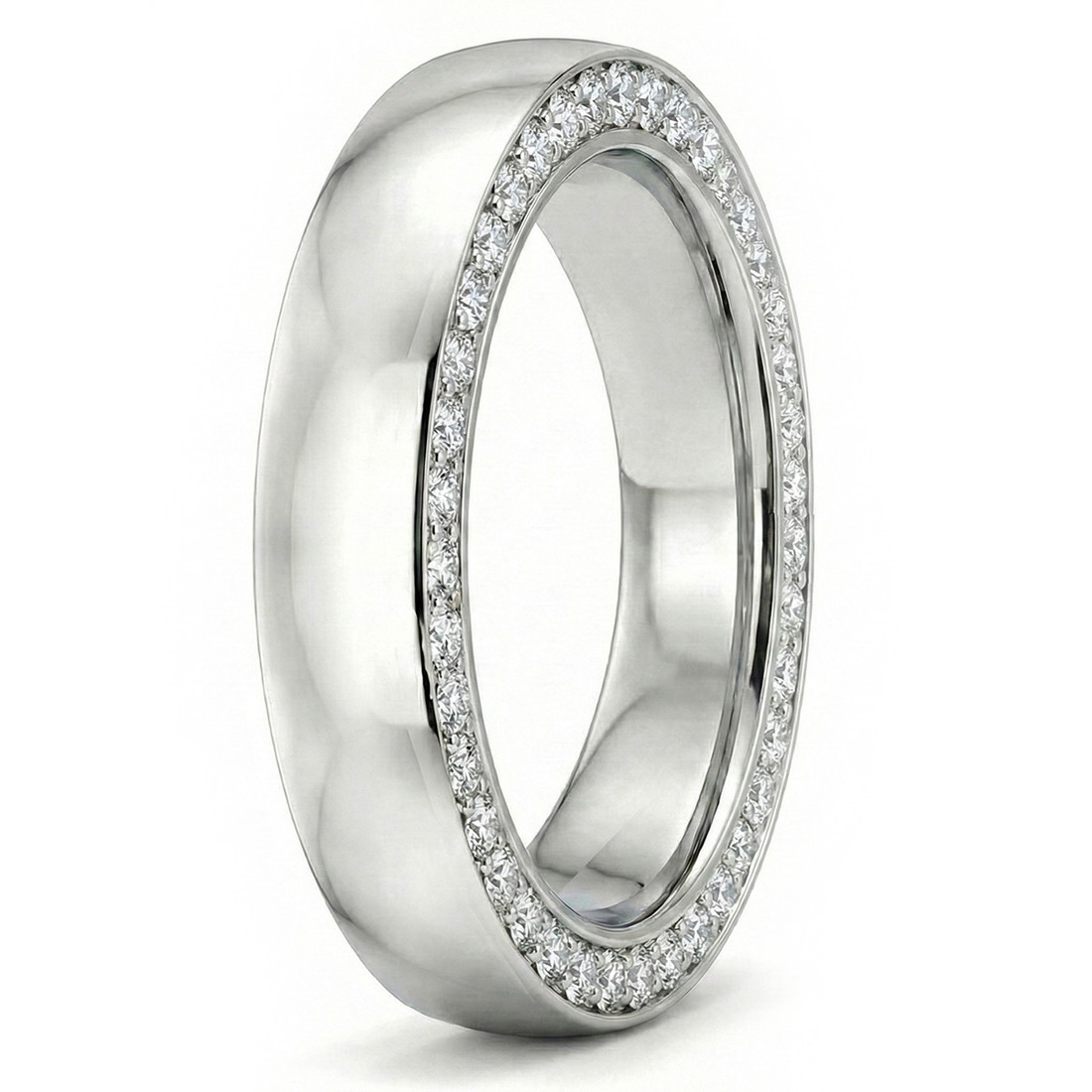 Edge-Set VS2 Diamond Eternity Wedding Band Mens Ring