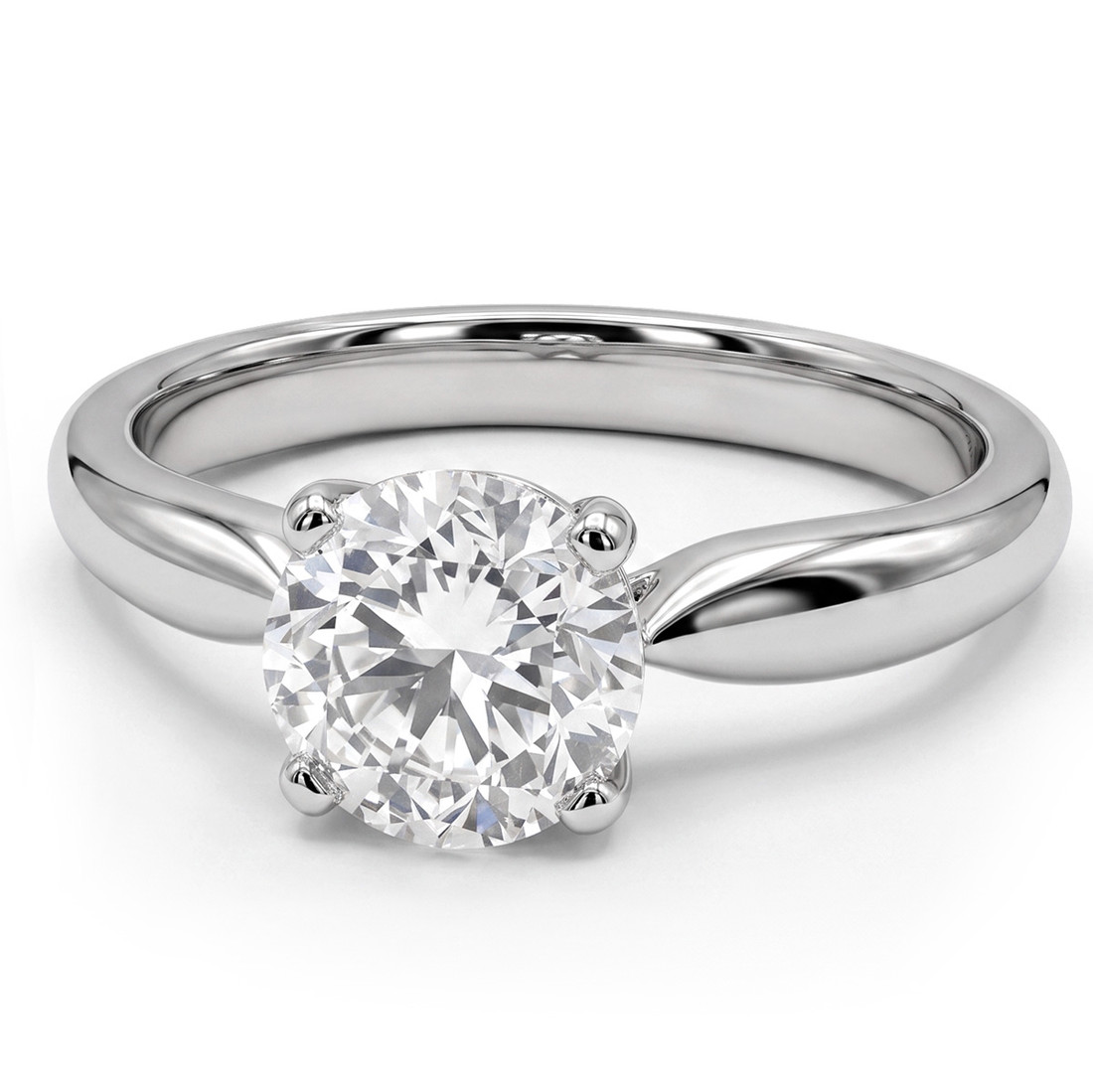 Elegant Tapered Solitaire Engagement Ring Mounting