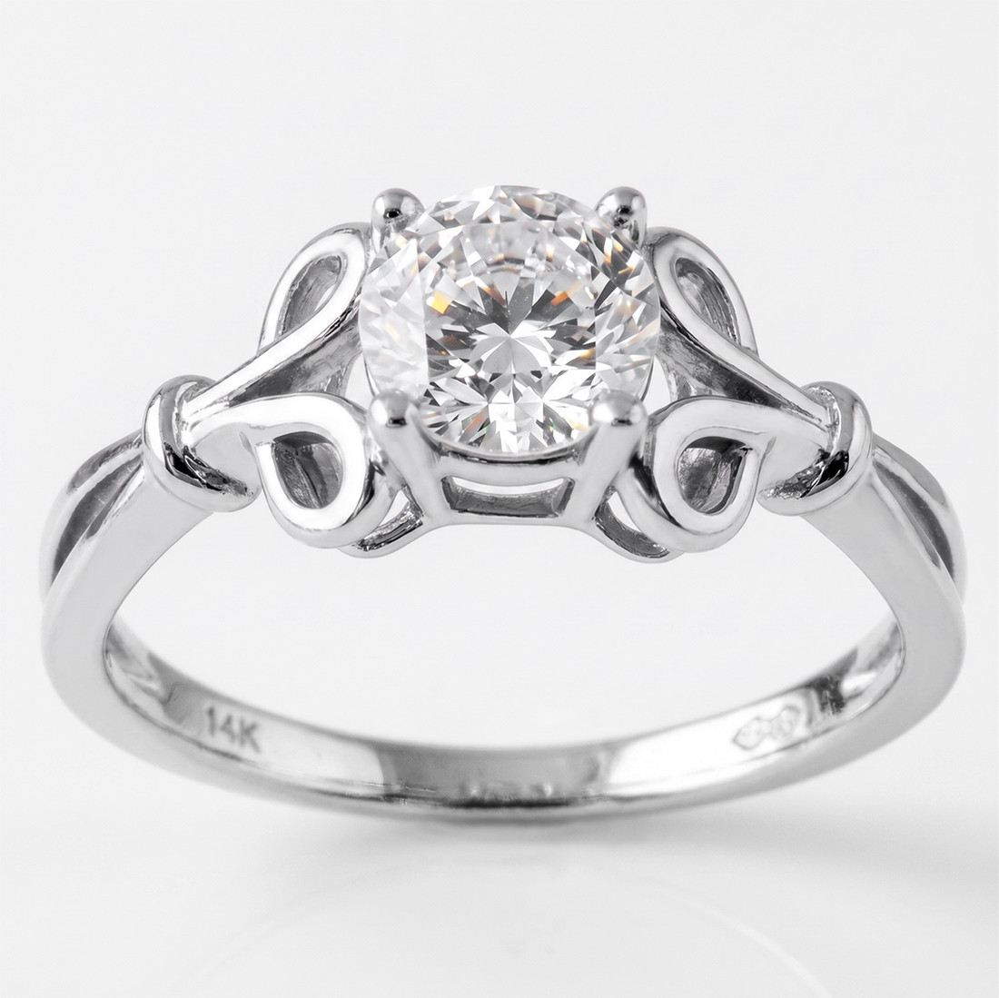 Fancy Floral Solitaire Engagement Ring Setting Split Shank