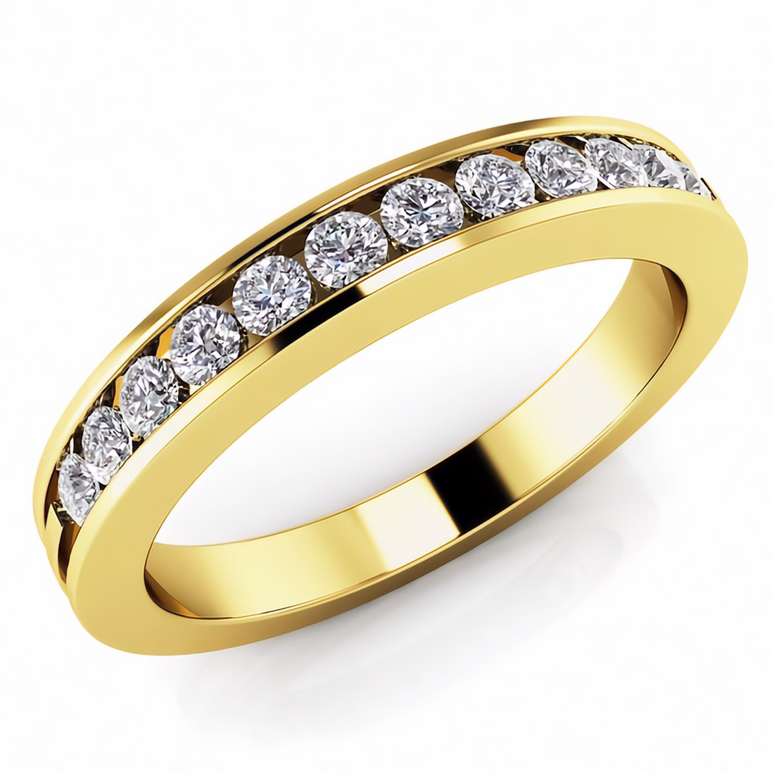 Fine Diamond Wedding Band Channel Set Ring