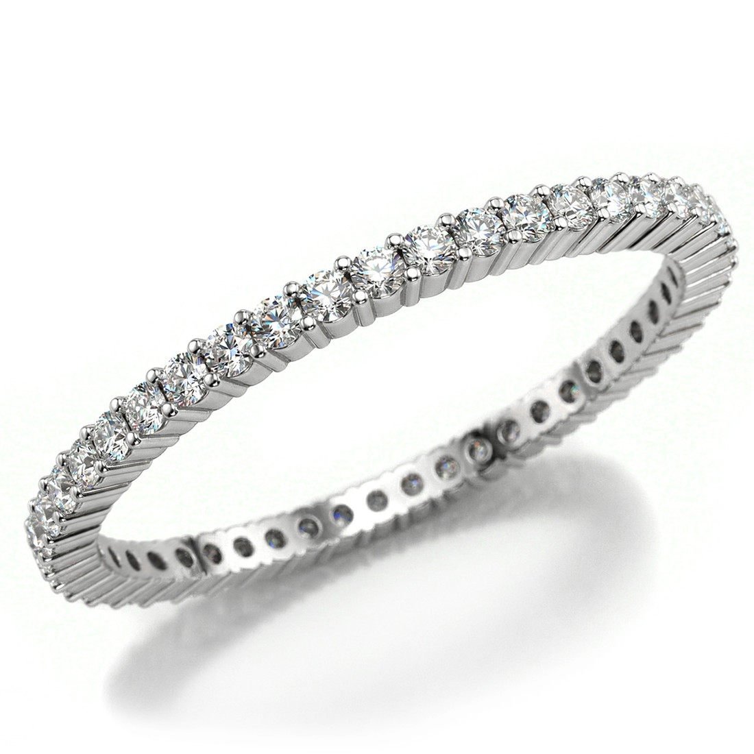Dainty Full Eternity Diamond Wedding Band Bridal Ring