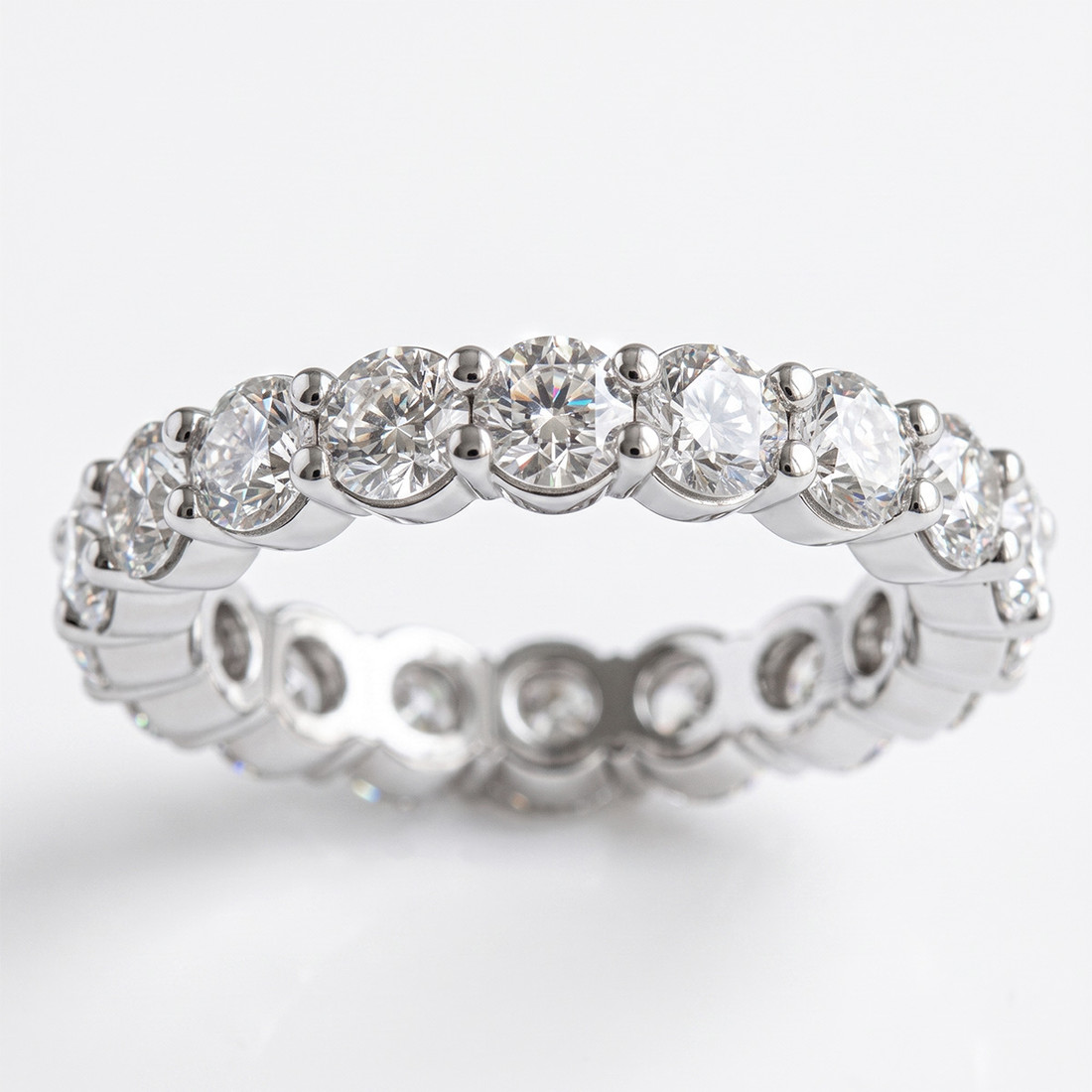 Prong-Set Natural Diamond Eternity Wedding Band Ring
