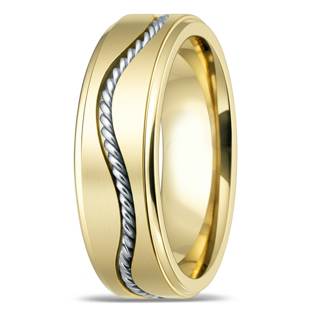 Handmade Twisted Rope Wedding Band Men s Ring 14k Two Tone Gold Handmade Twisted Rope Wedding Band Men s Ring 14k Two Tone Gold