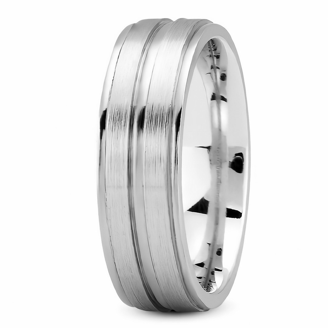 Brushed and polished sales comfort fit wedding ring