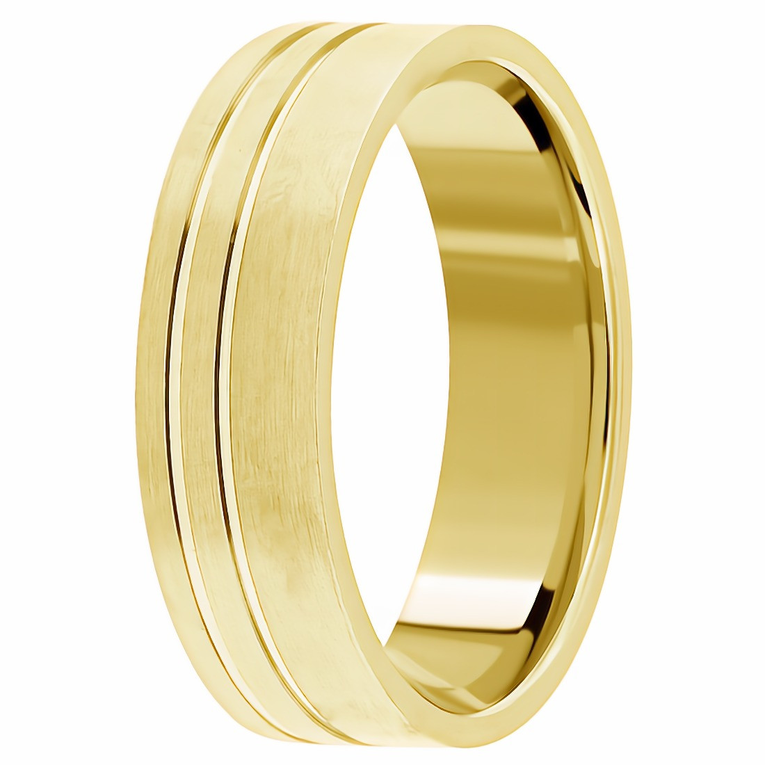 Satin Wedding Band Matte Finish Ring For Men Women 14k Gold