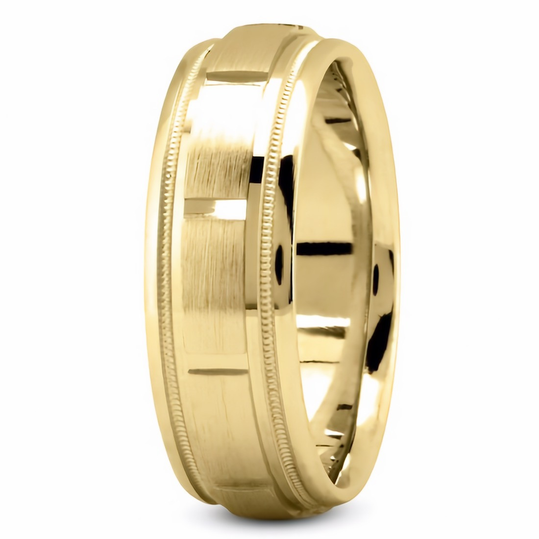 Matte Finished Wedding Band Comfort-Fit Ring For Men Women 18k Gold