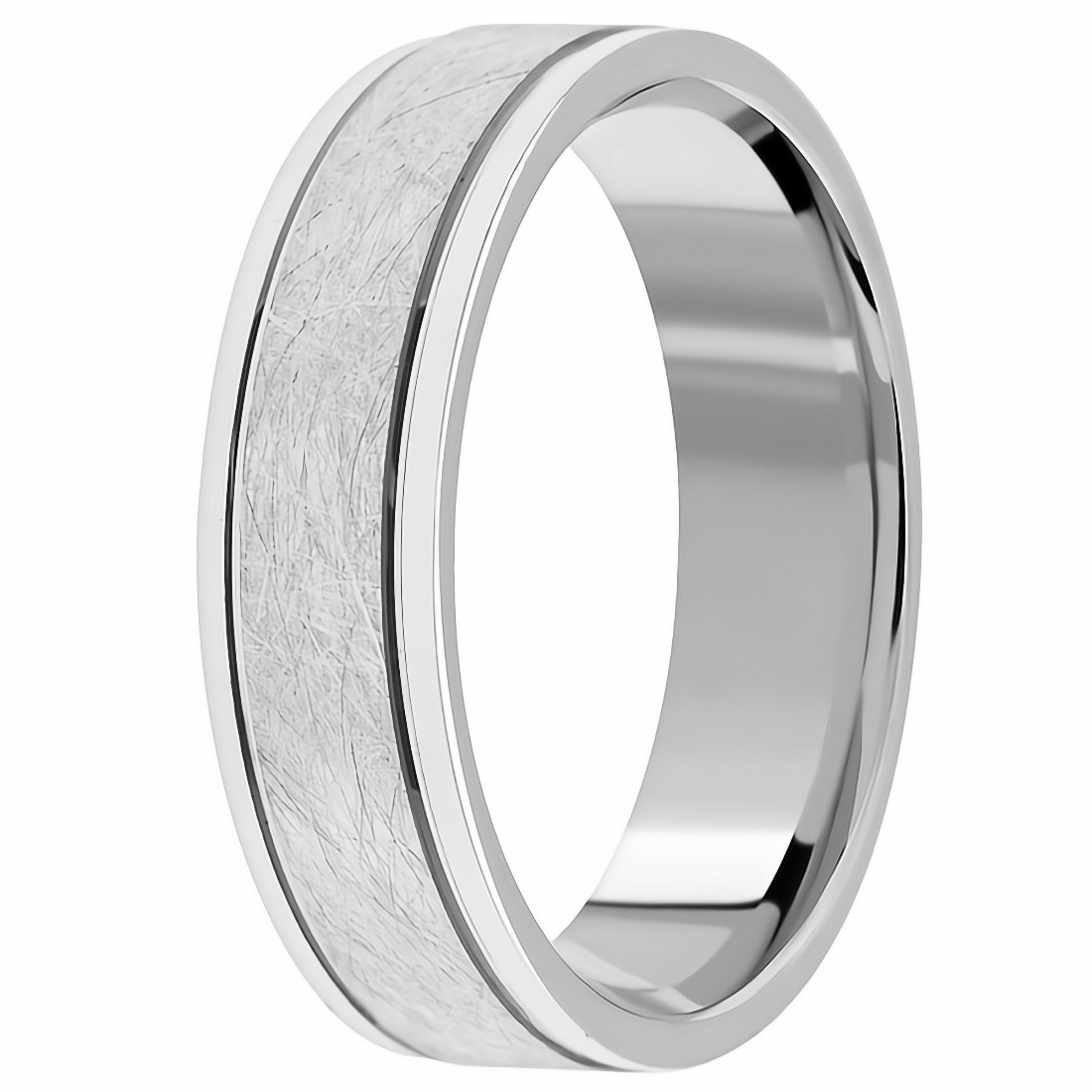 Platinum 5mm D Shape Men's Wedding Ring