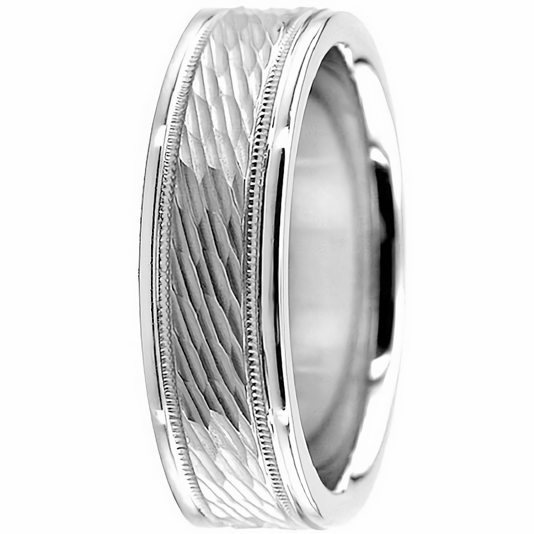 Belkin: Modern Men's 5mm Wedding Band, Baguette Shaped Diamond | Ken & Dana