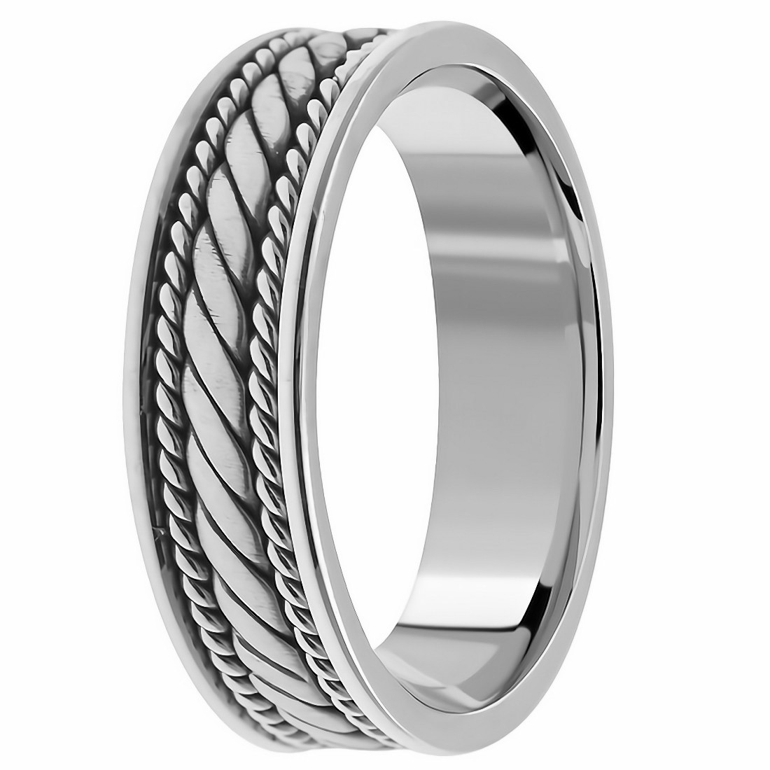 Buy Slit Bandy Classic Mens Platinum Ring - Joyalukkas