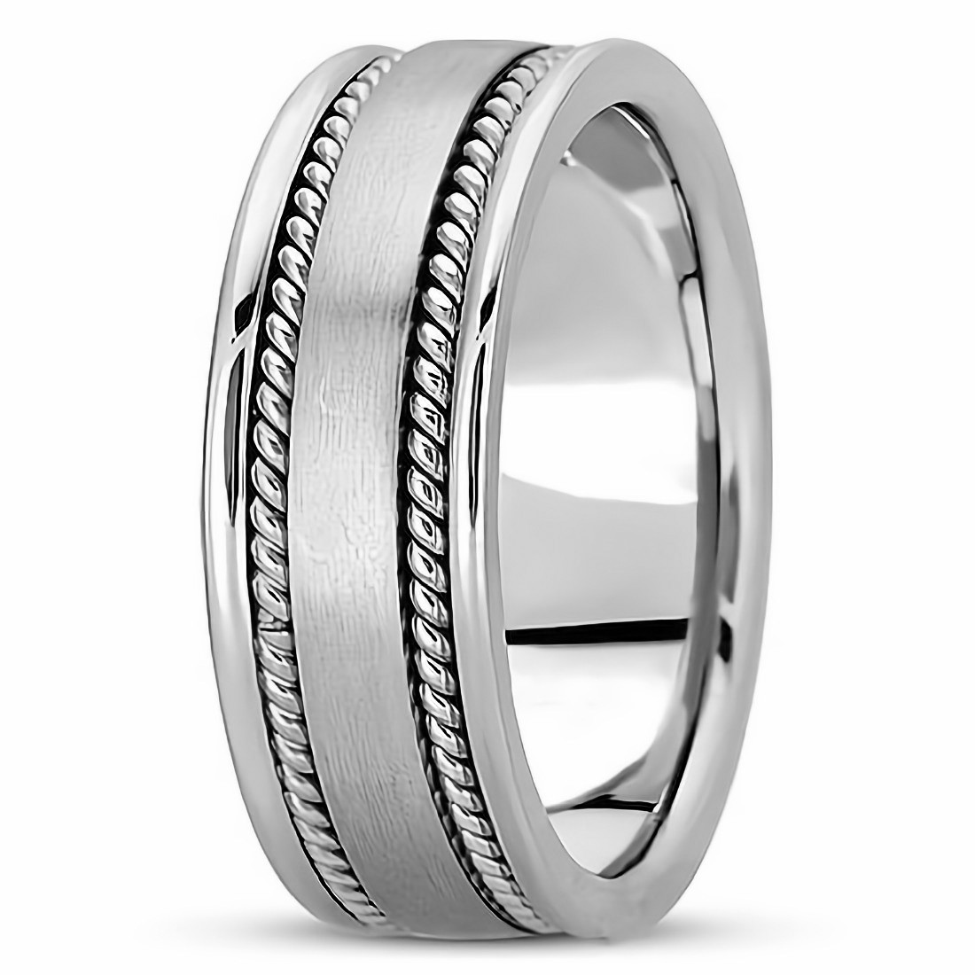 Handmade Wedding Ring Matte Finished Platinum Band