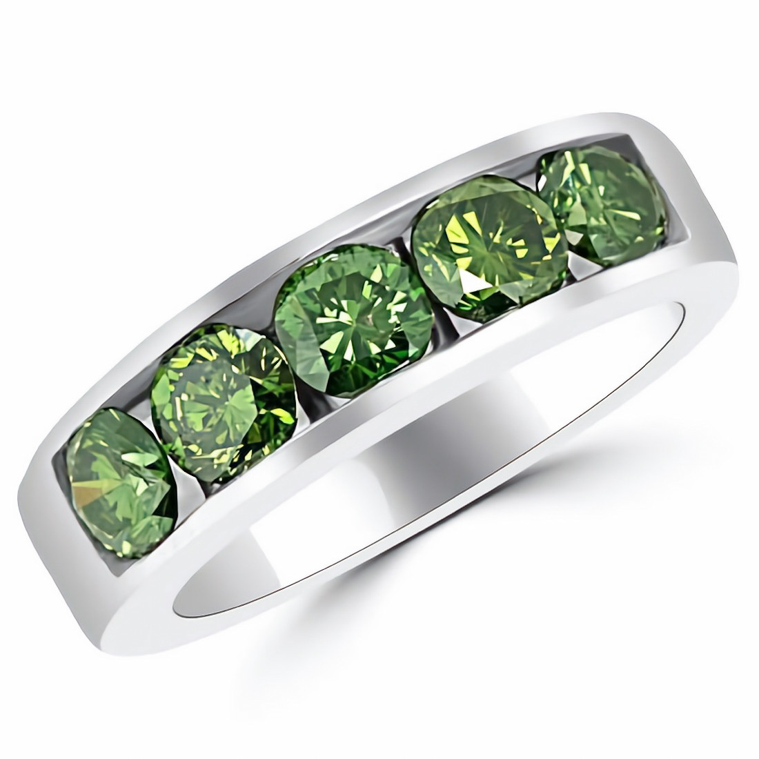 green diamond eternity ring