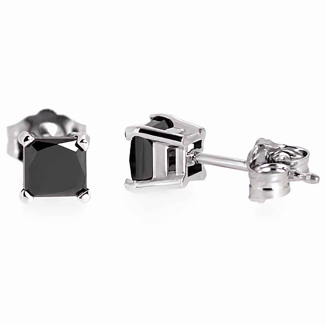 Square Black & Clear Swarovski Crystal Invisible Clip On Stud Earrings –  Miyabi Grace