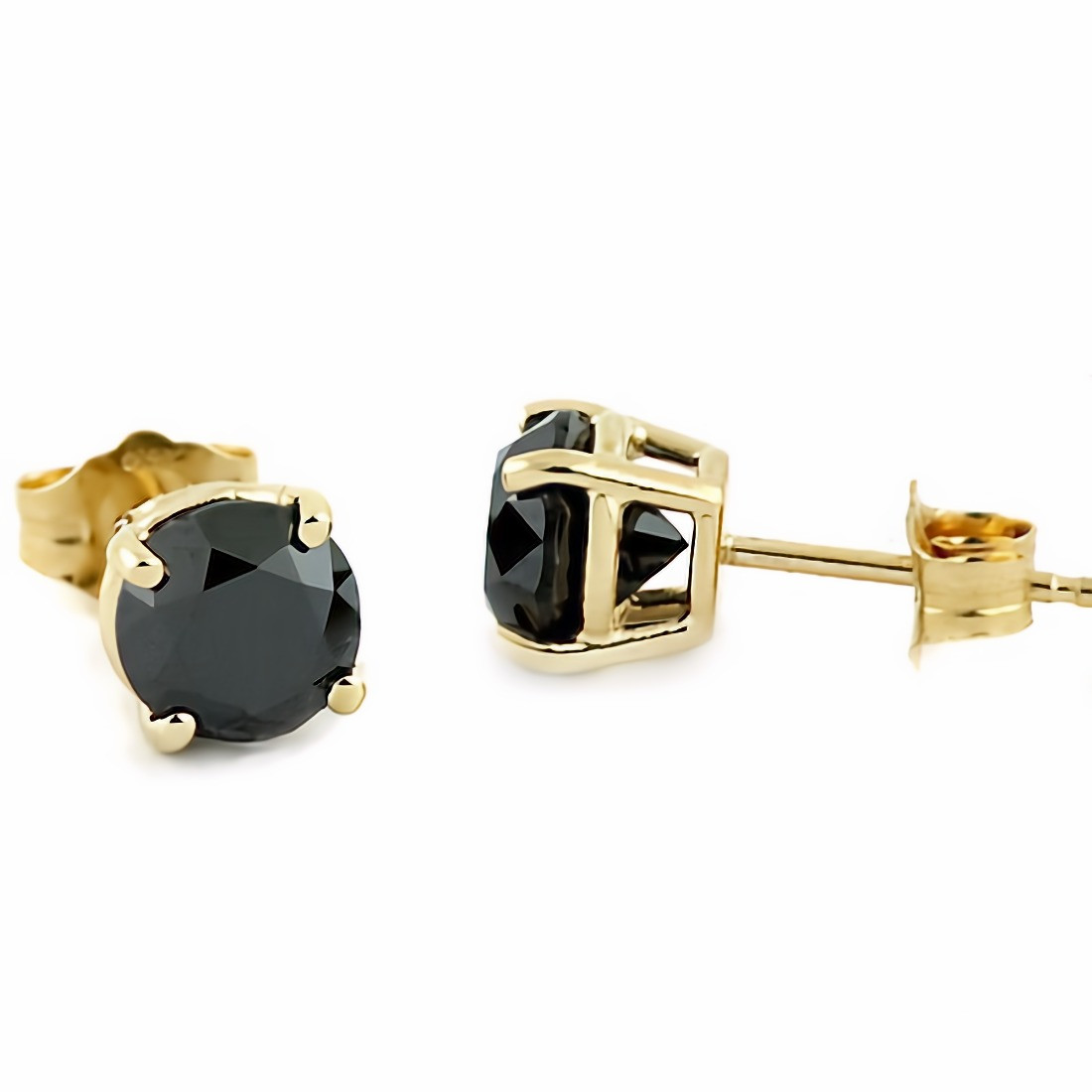 Lavari Jewelers Women's Black Onyx Flower Dangle Drop Earrings with Yellow  Gold Plating and Friction Back, 925 Sterling Silver w. Cubic Zirconia