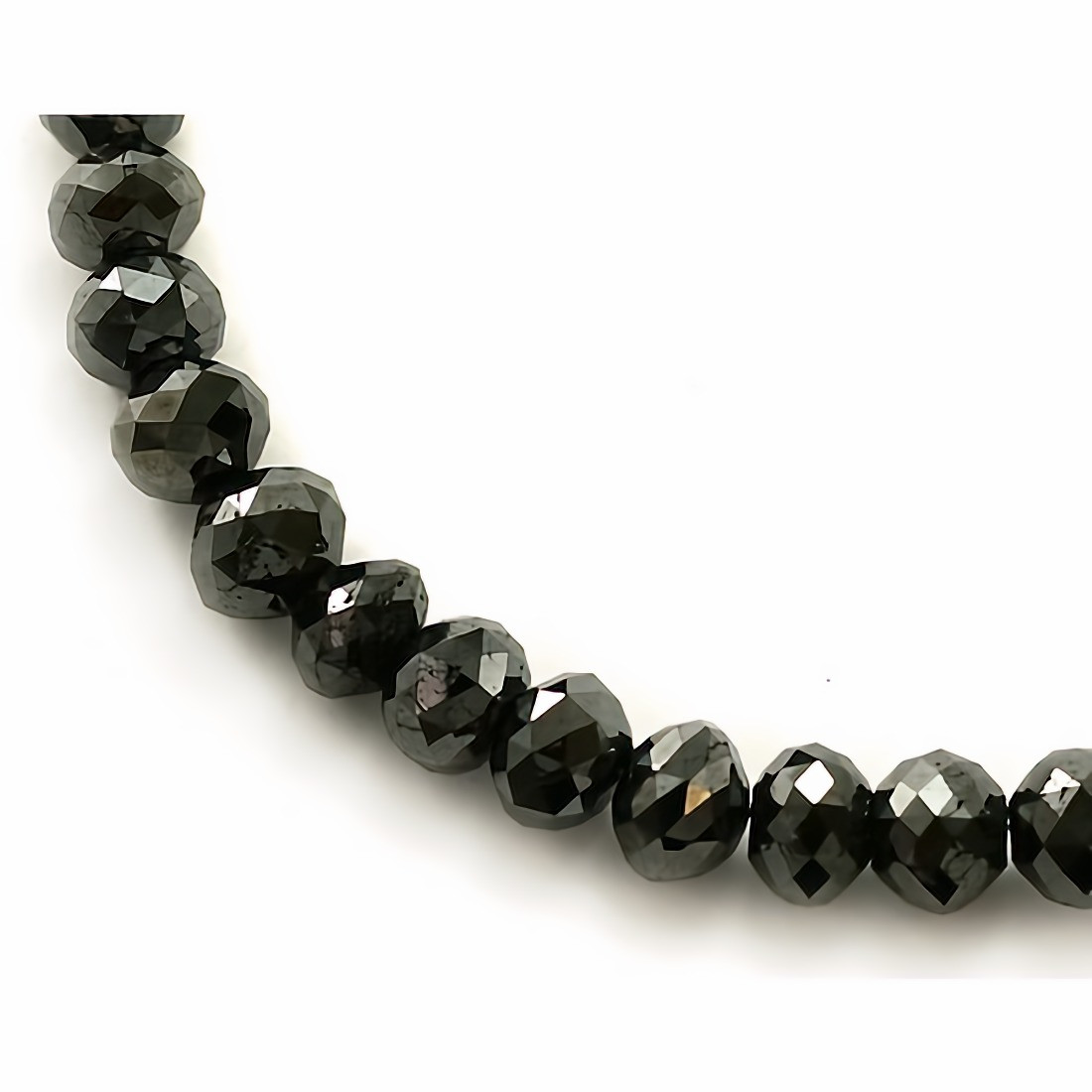 Carbon Fiber, Black Diamond and Gray Sapphire Bead Bracelet