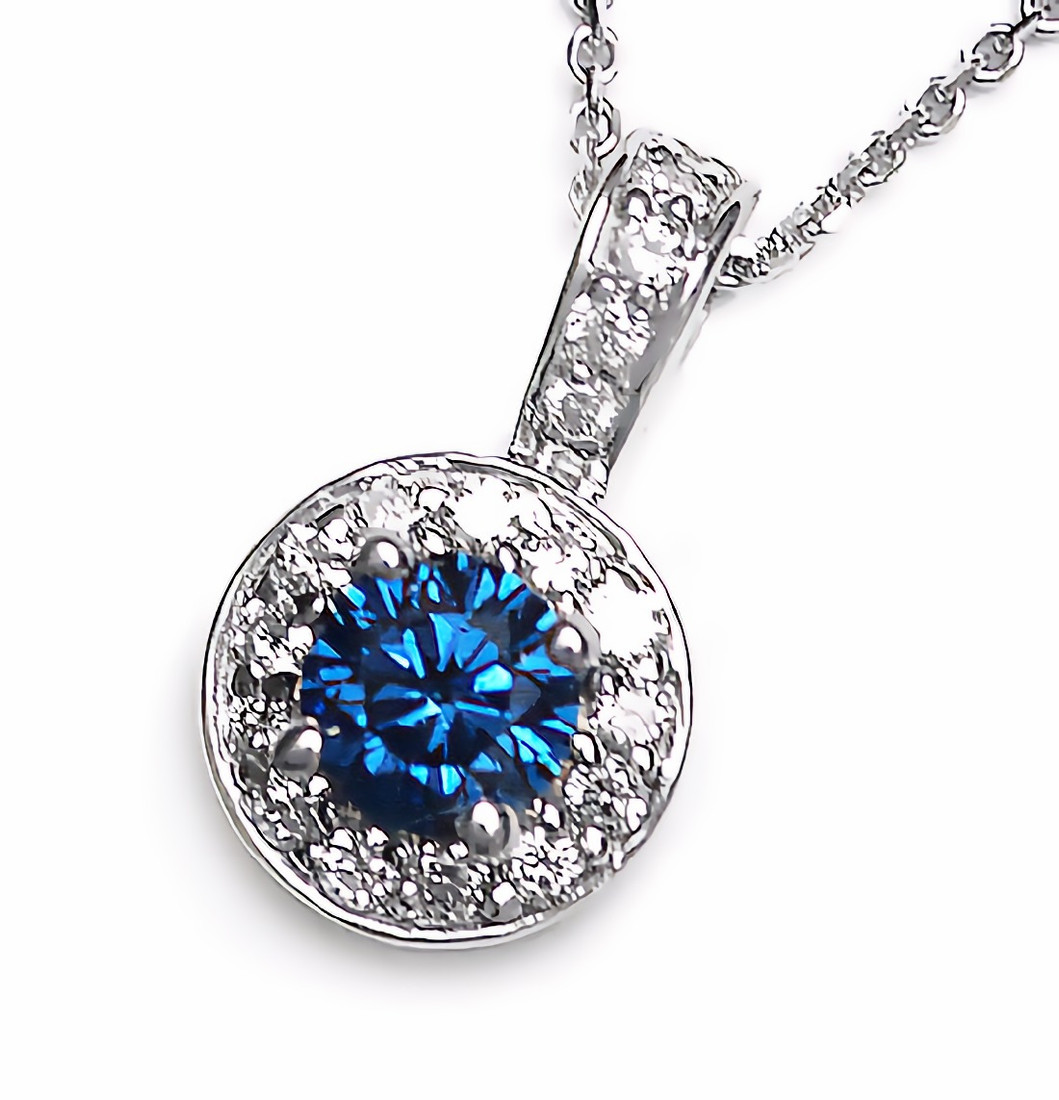 Iconic Blue Trilogy Diamond Pendant Necklace for women under 30K - Candere  by Kalyan Jewellers