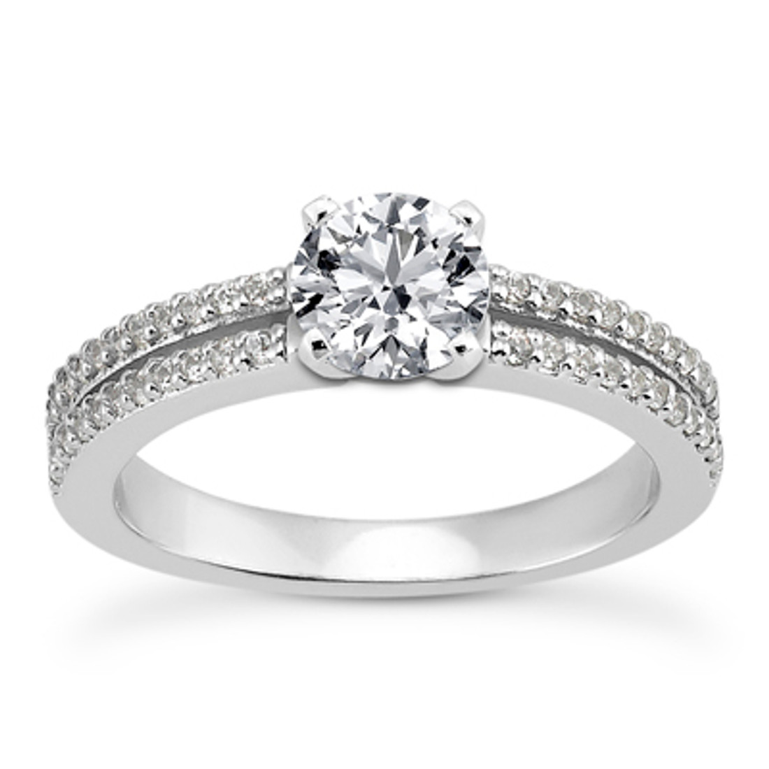 Engraved 3-Stone Diamond Engagement Ring -