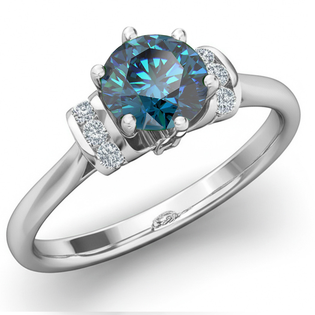 1.30ct VS1 Unique Blue Diamond Engagement Ring