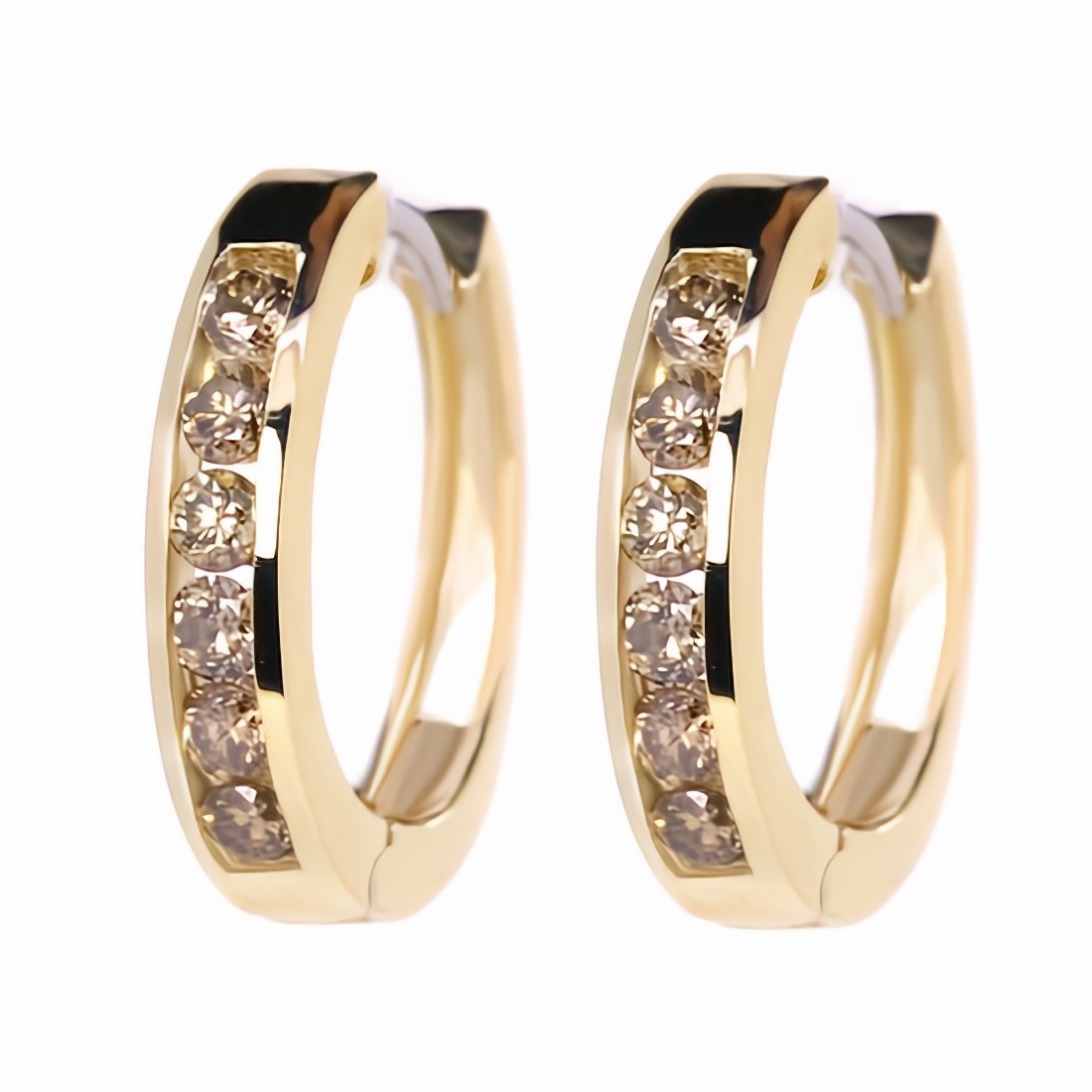 14k Paperclip Diamond Hoop Earrings – FERKOS FJ