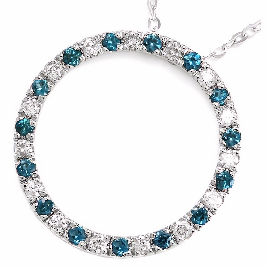 blue and white circle necklace