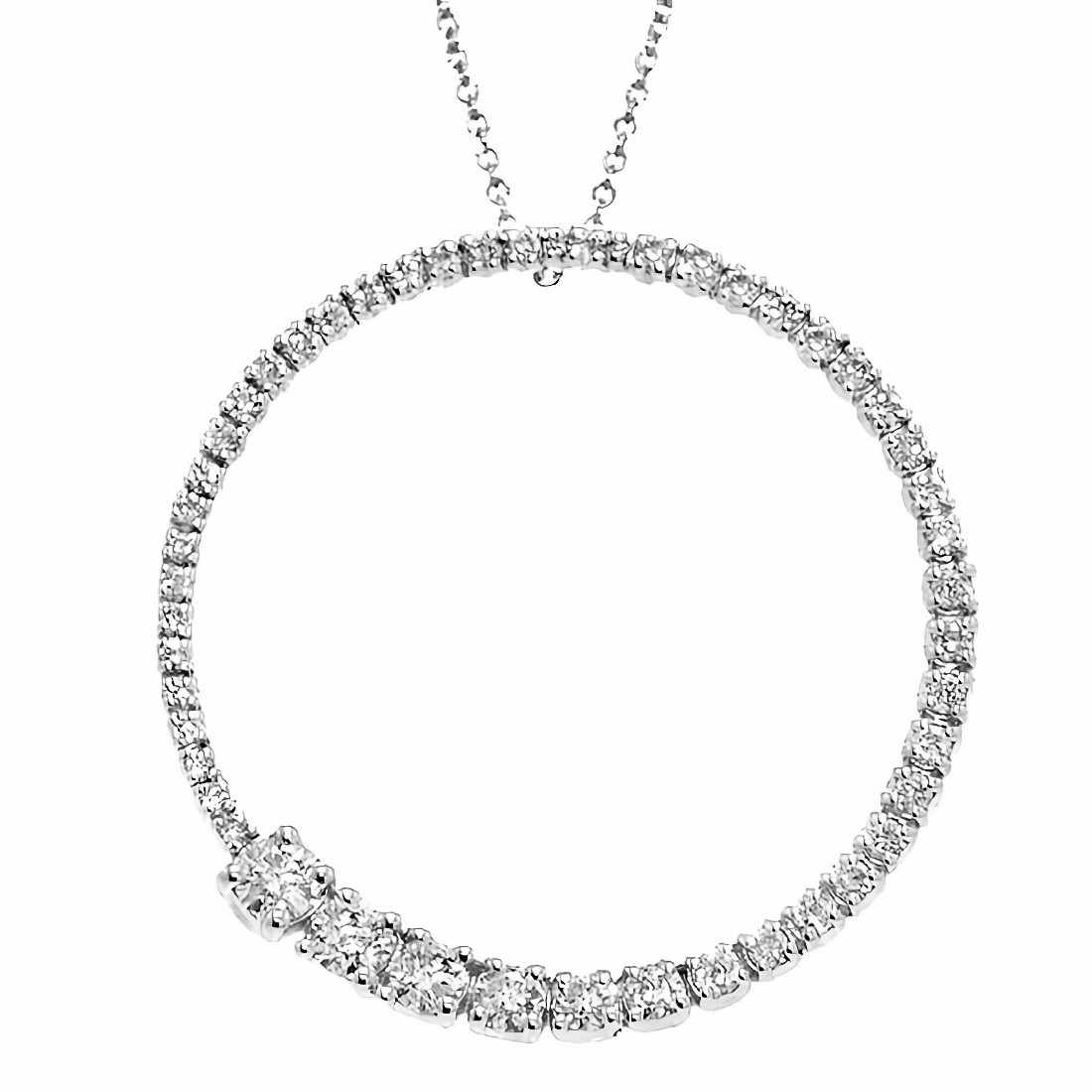 Emerald and Diamond Circle Necklace | Lee Michaels Fine Jewelry