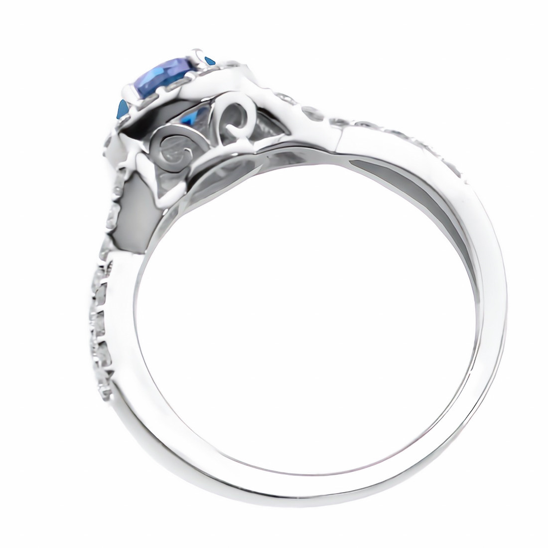 VS1 Fancy Blue Diamond Infinity Halo Engagement Ring