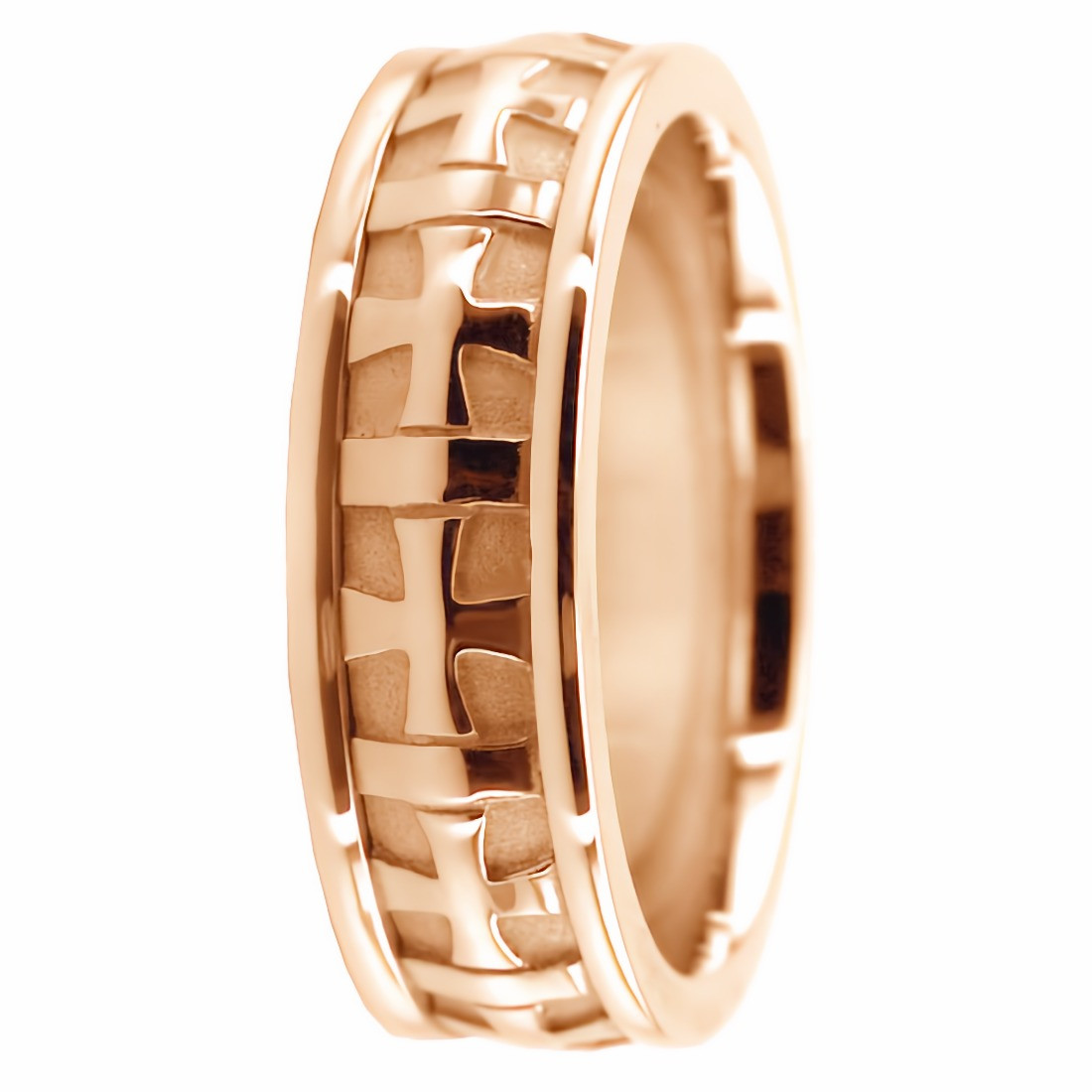 Ring, Black Mens Cross Wedding Band Stainless Steel Men's Black