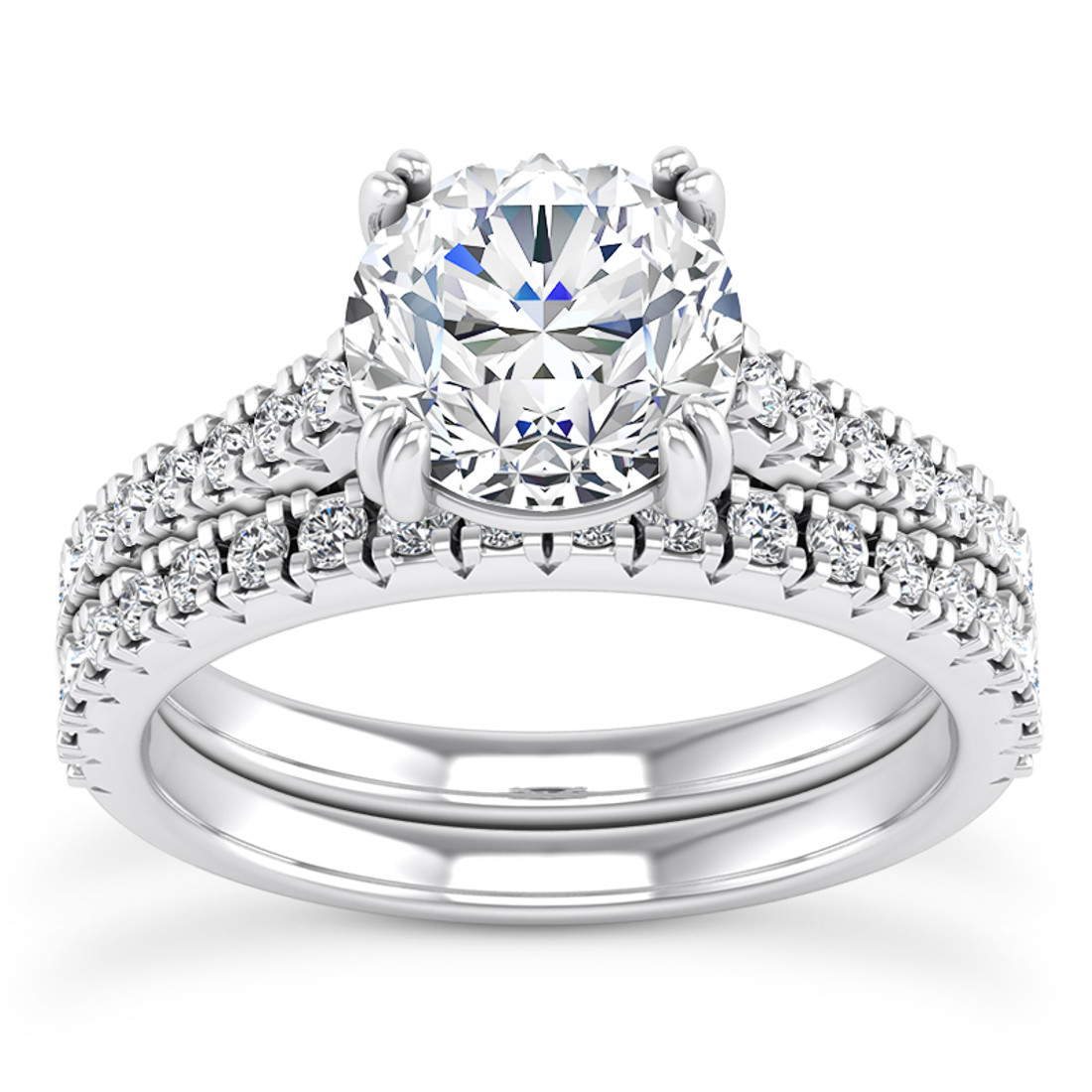 JLo's Ring: The Perfect Teardrop Sapphire Engagement Ring Set with Pave  Wedding Band | Diamond Registry
