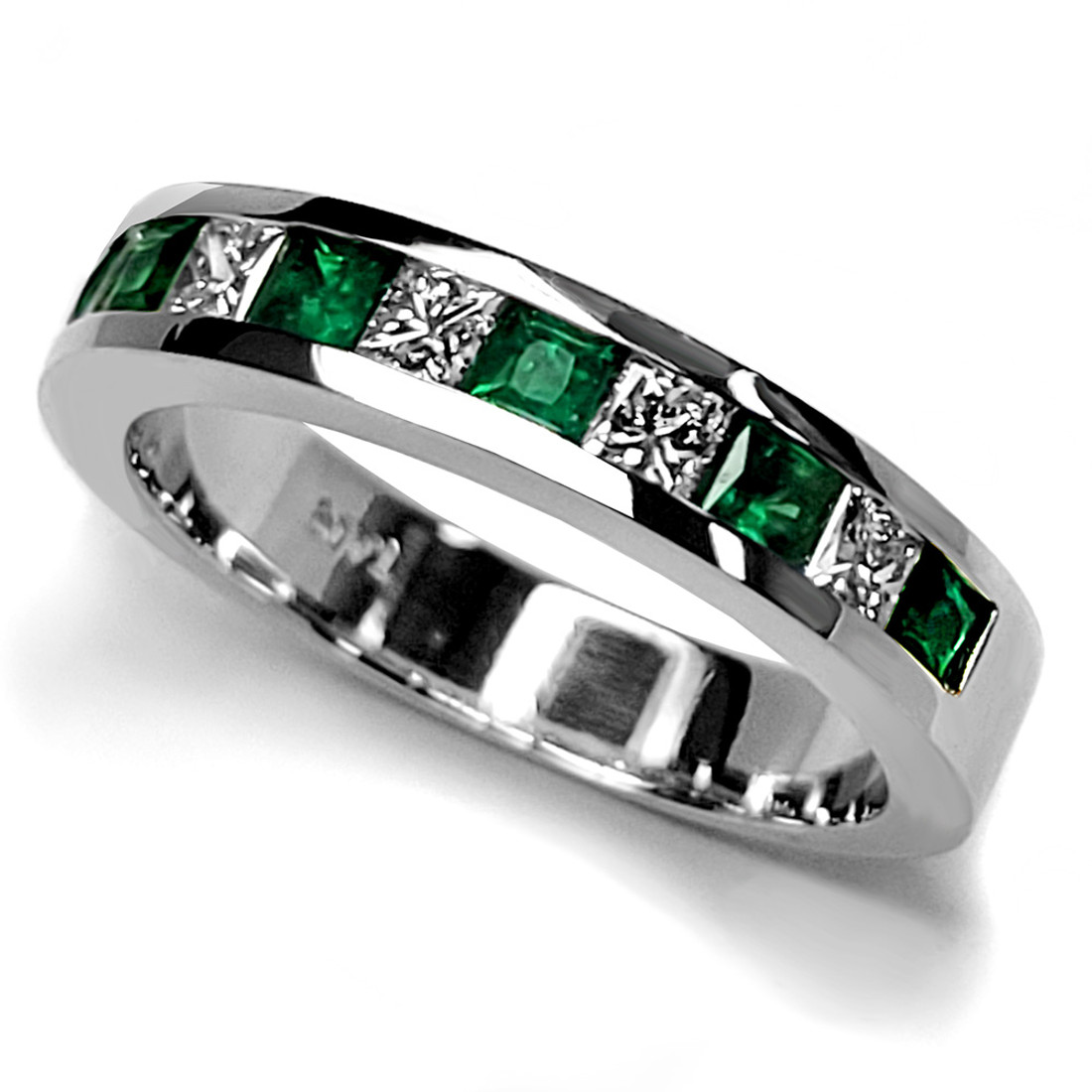 14K Yellow Gold Full Eternity Emerald Wedding Ring – LTB JEWELRY