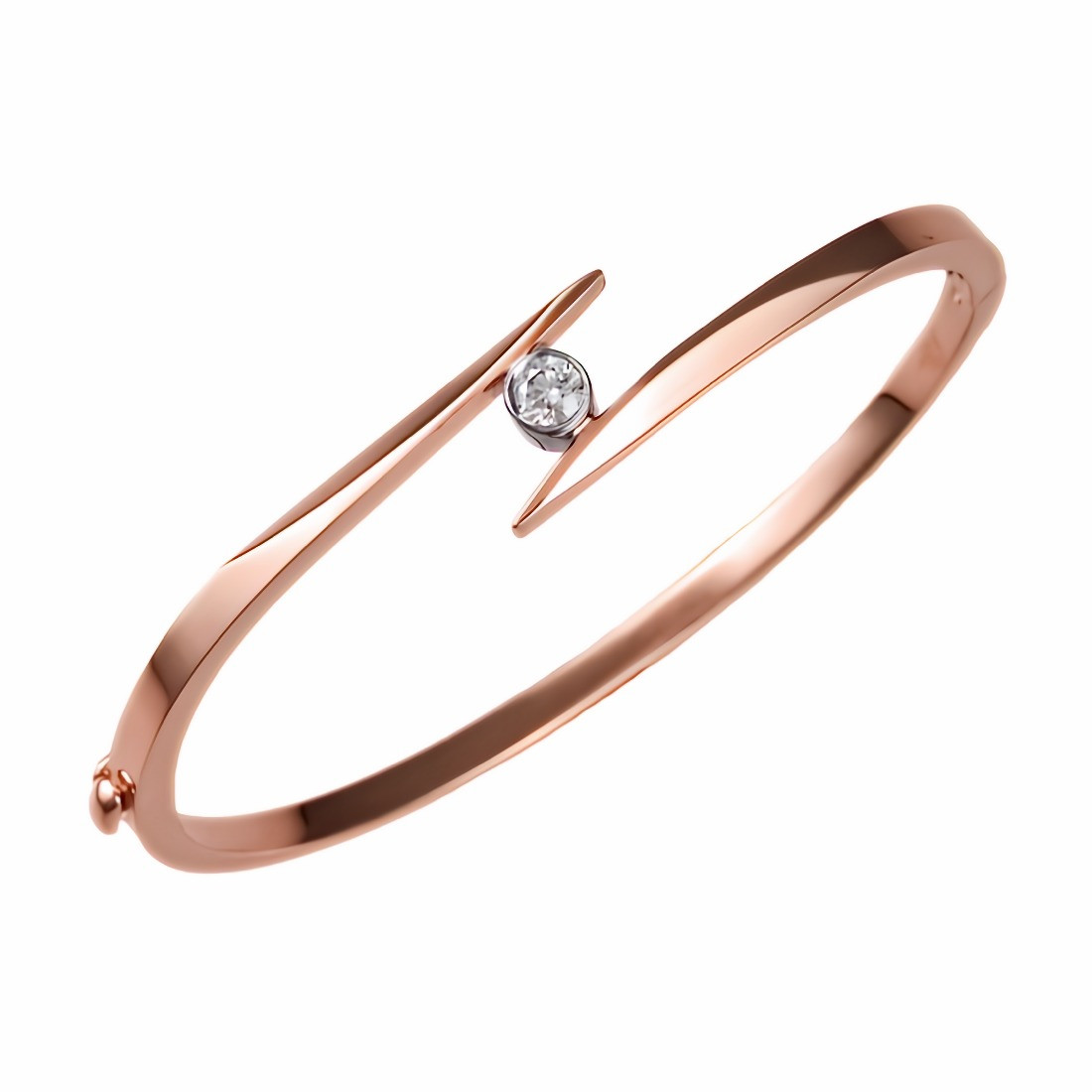 PINK GOLD AND DIAMOND 'JUSTE UN CLOU' BANGLE