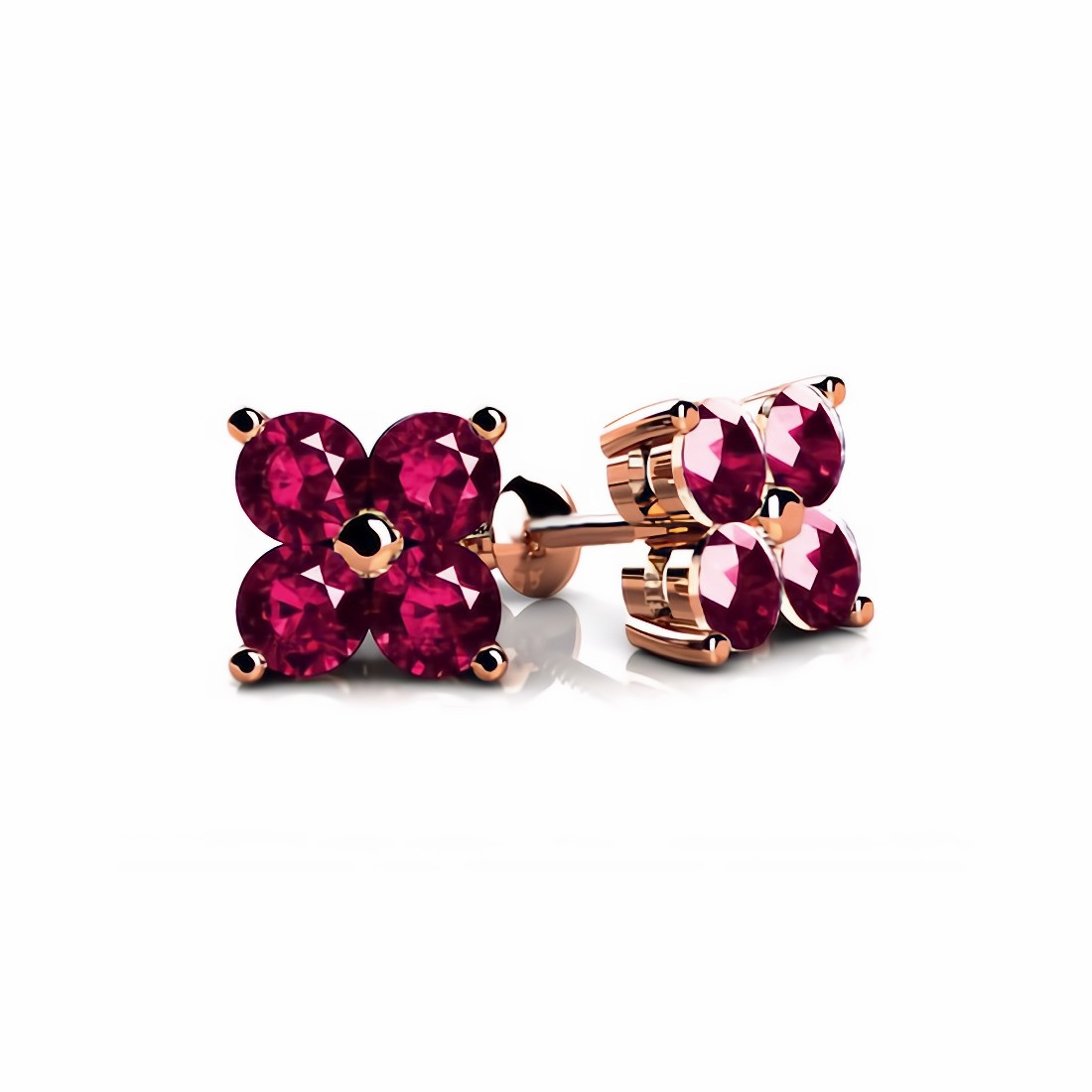 Luminous pink stone studded big round stud earrings copper gold plated for  women & girls - AQUASTREET - 4172853