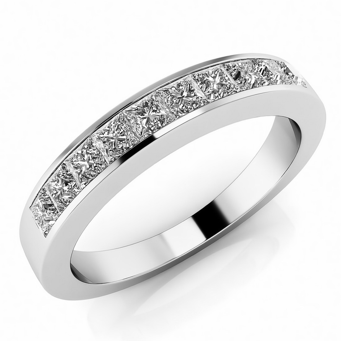 Princess cut channel set shop band