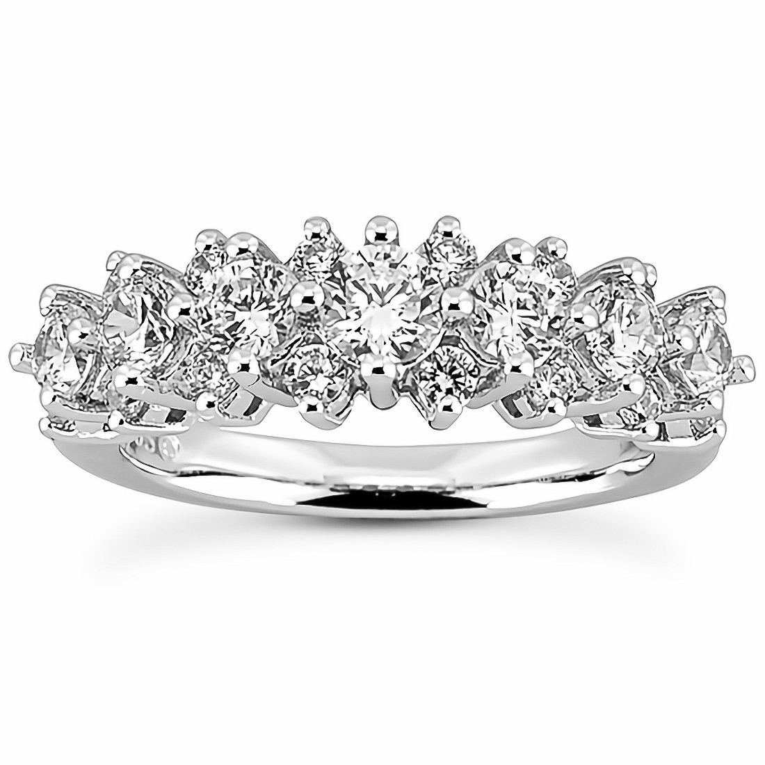 Diamond cluster store wedding ring sets